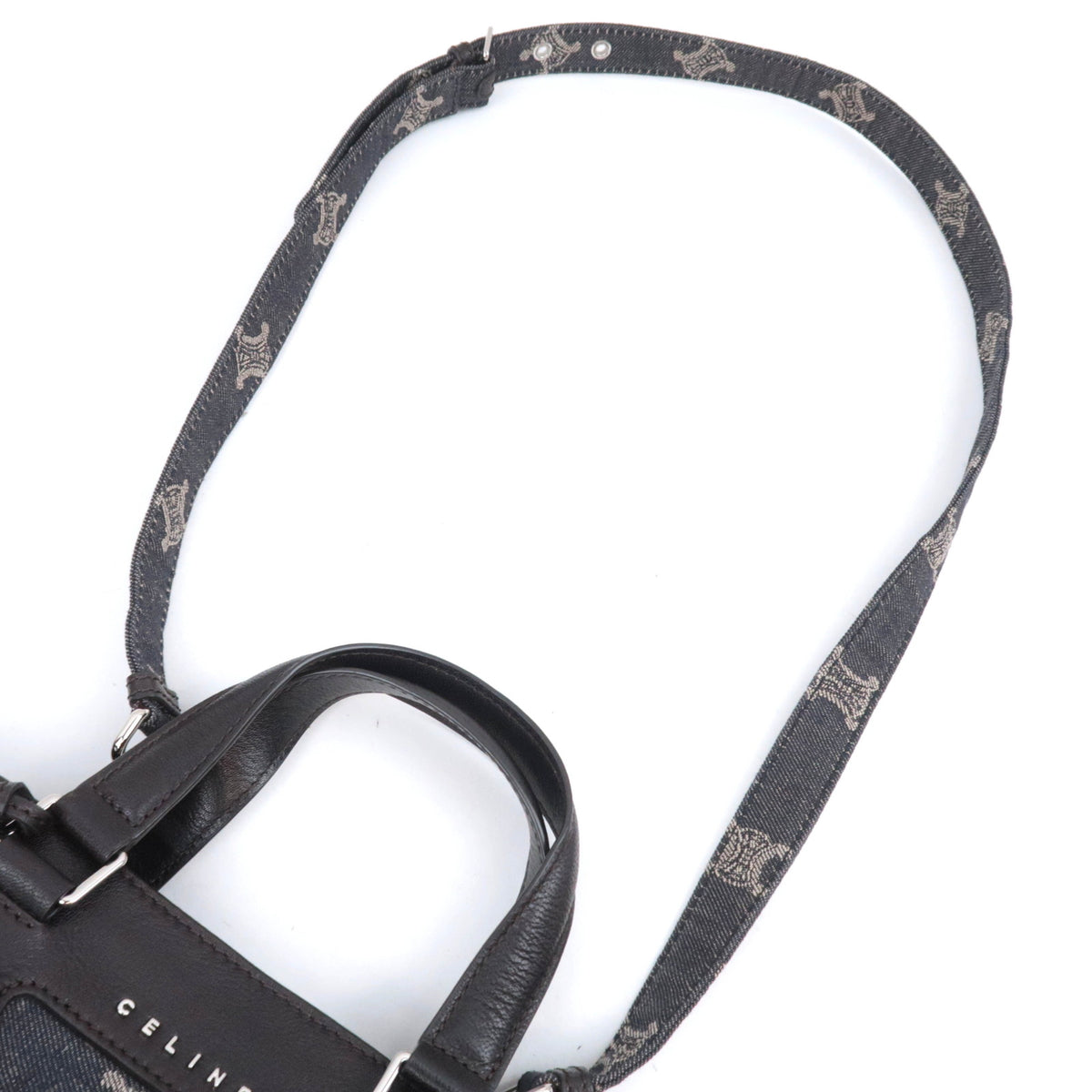 CELINE Paris Macadam 2-Way Denim Handbag
