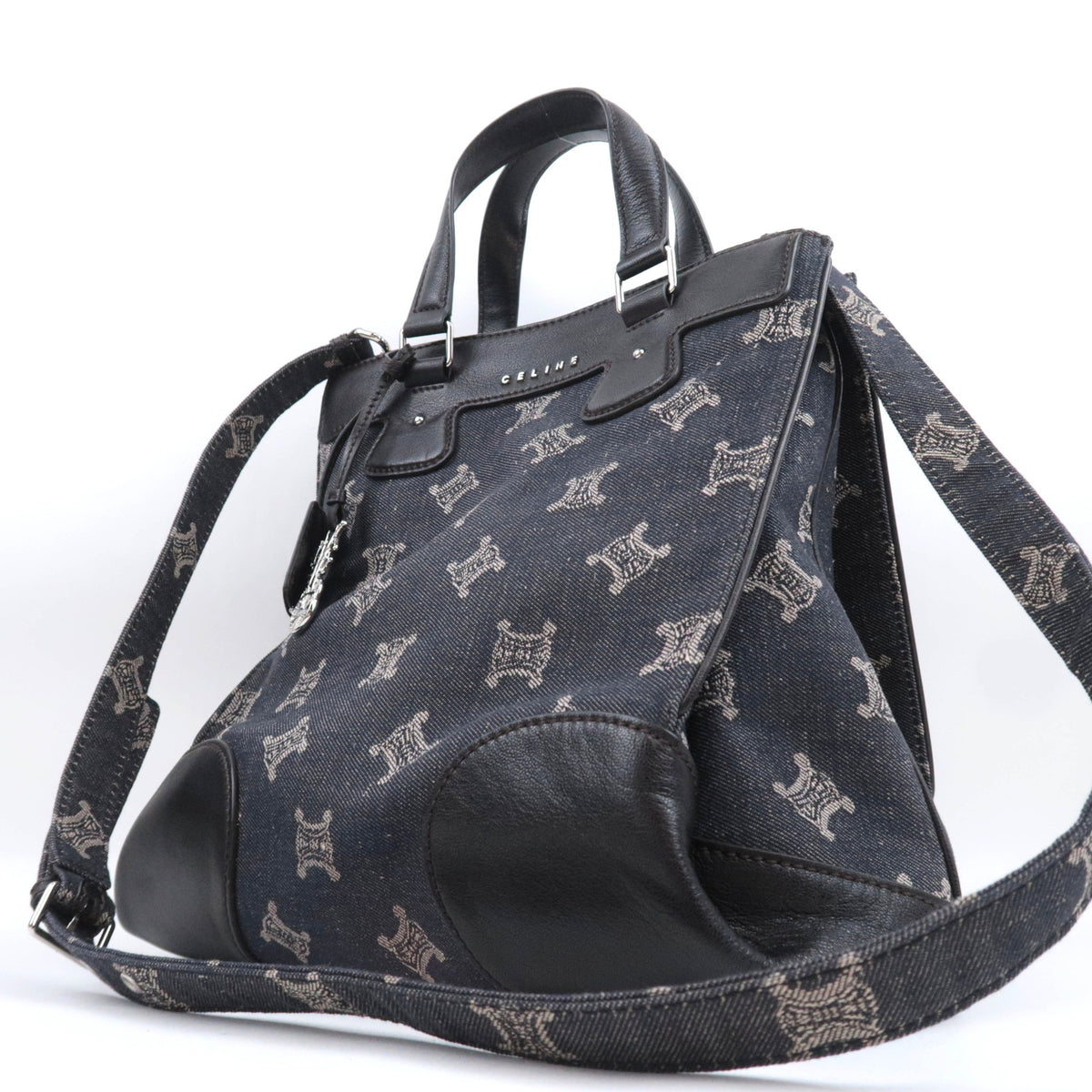 CELINE Paris Macadam 2-Way Denim Handbag