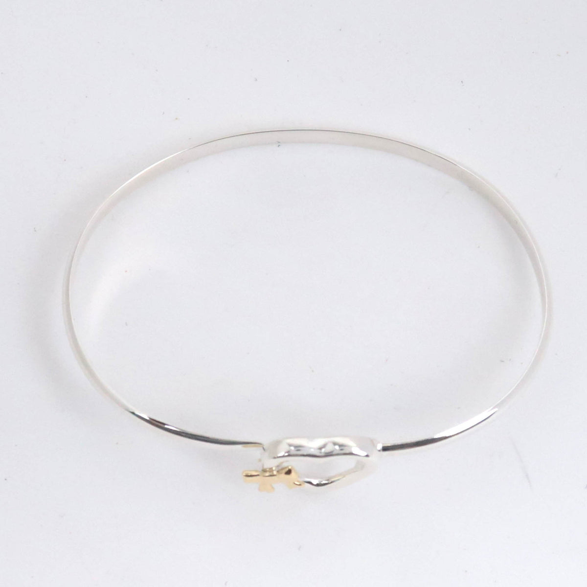 Tiffany&Co. Heart With Bow Bangle Bracelet 8.9g SV925 750YG