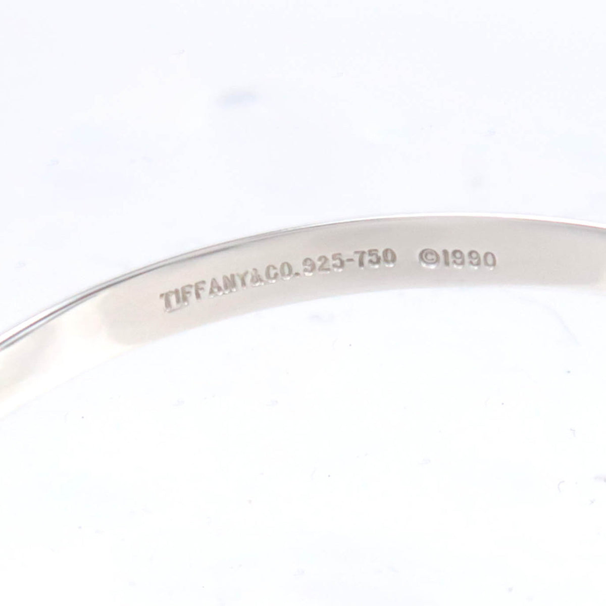 Tiffany&Co. Heart With Bow Bangle Bracelet 8.9g SV925 750YG