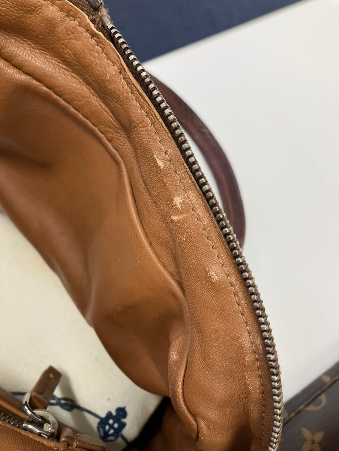 PRADA Shoulder Bag Washed Leather Brown BR2804 *Dust bag, G card