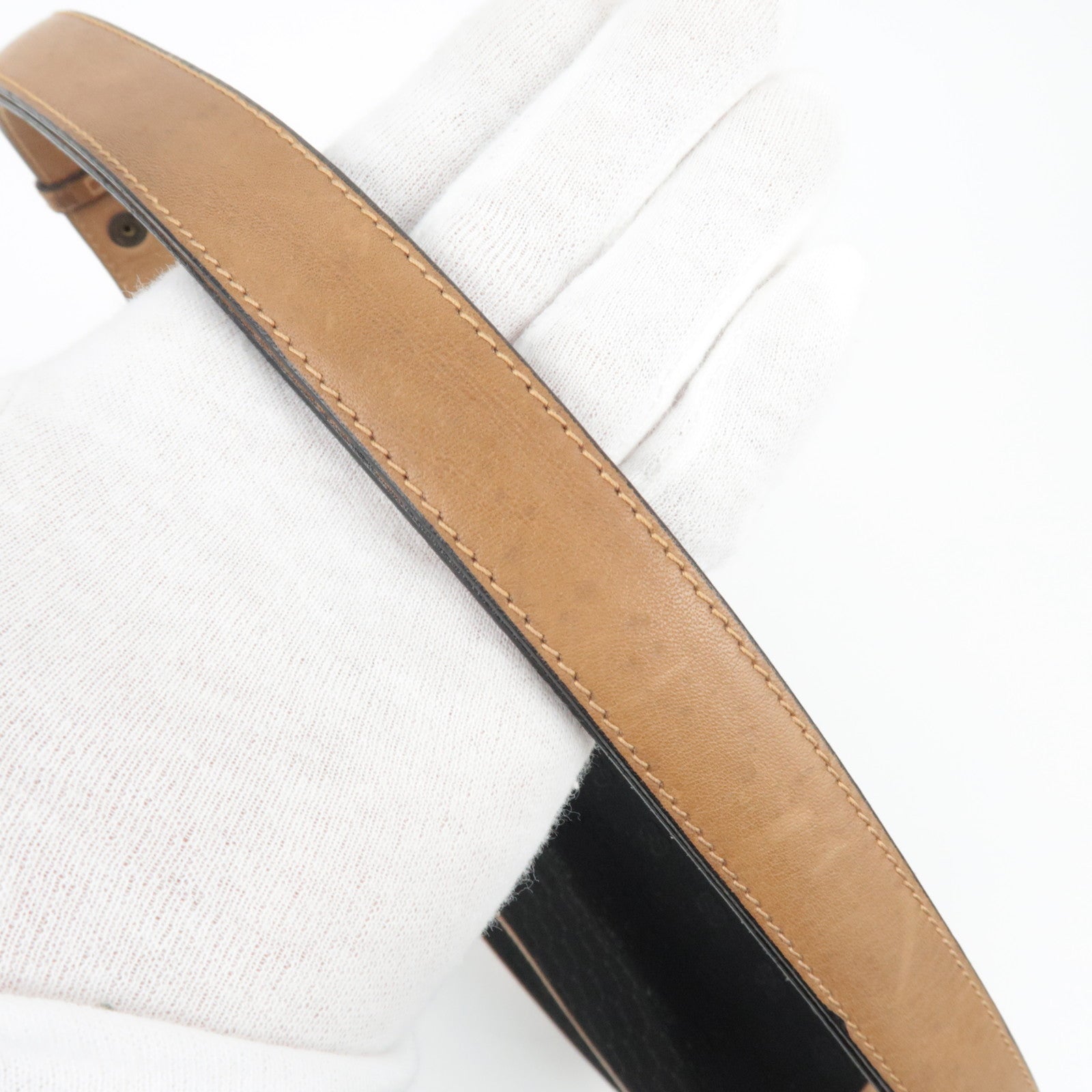 GUCCI Old Gucci Micro GG Canvas leren schoudertas zwartbruin 