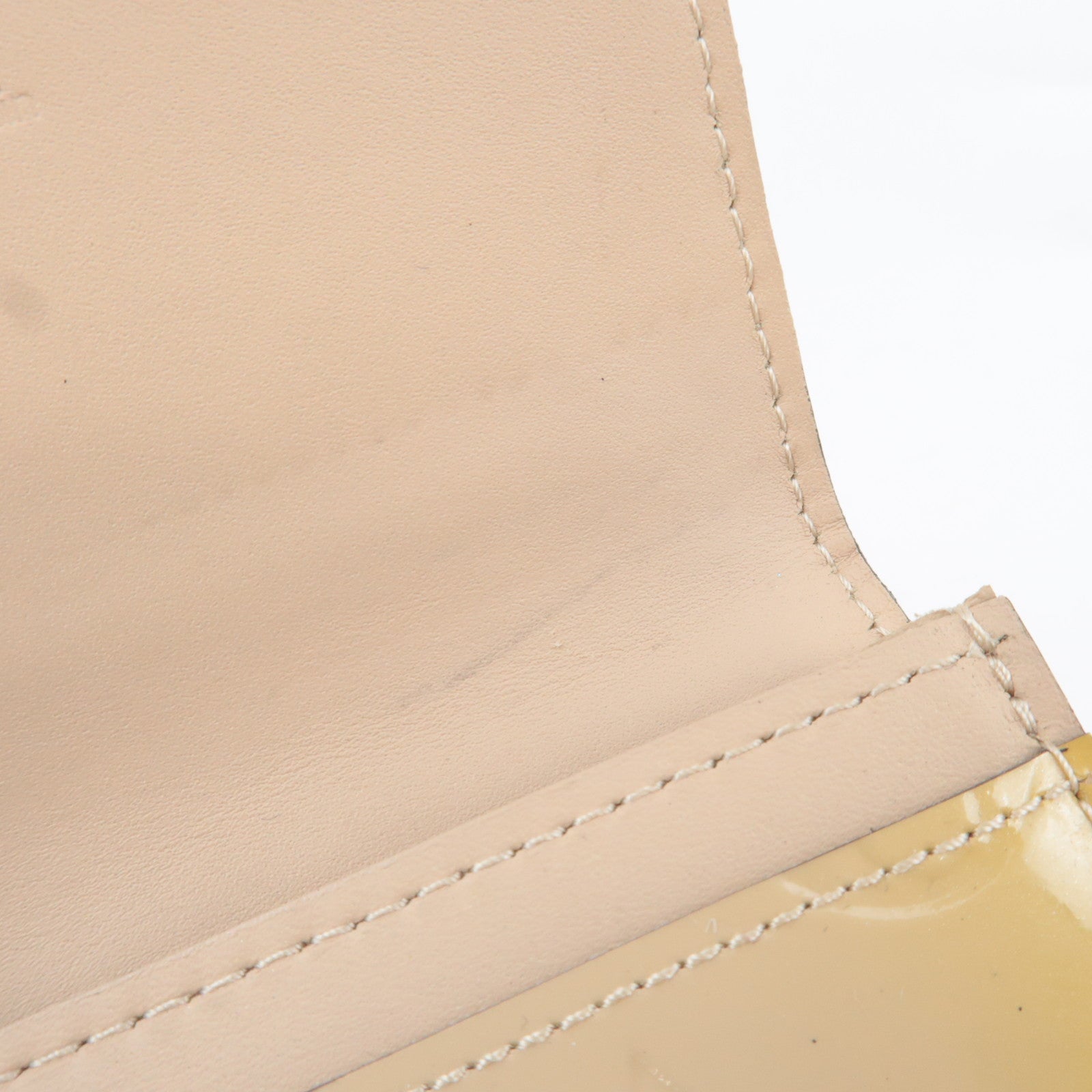 Louis Vuitton Monogram Vernis Envelope Carte De Visite Card Case Beige CA4134 *Box