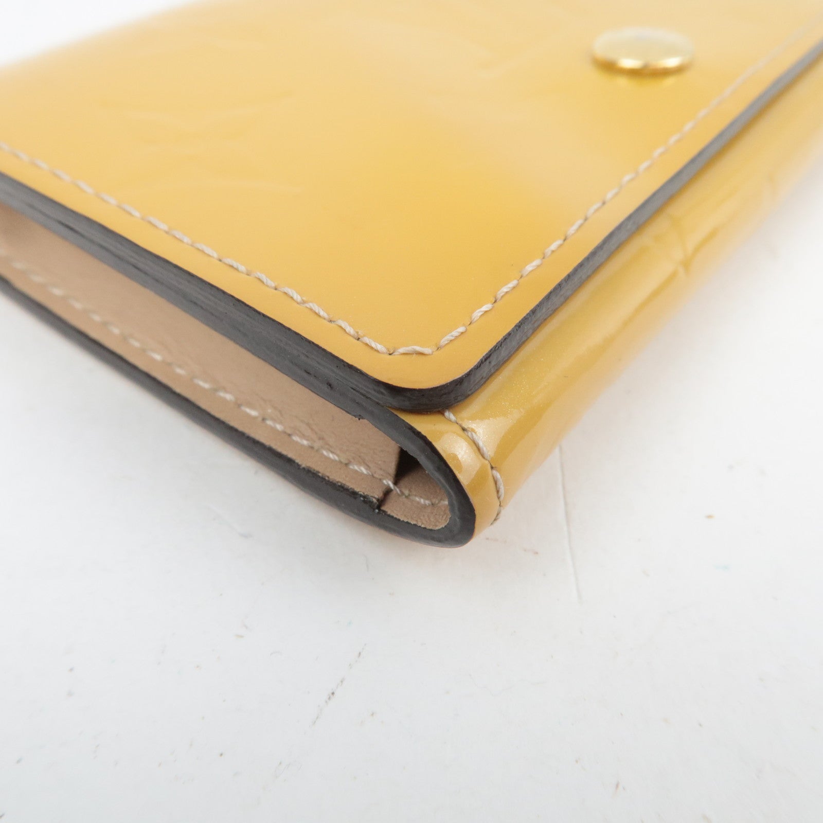 Louis Vuitton Monogram Vernis Envelope Carte De Visite Card Case Beige CA4134 *Box