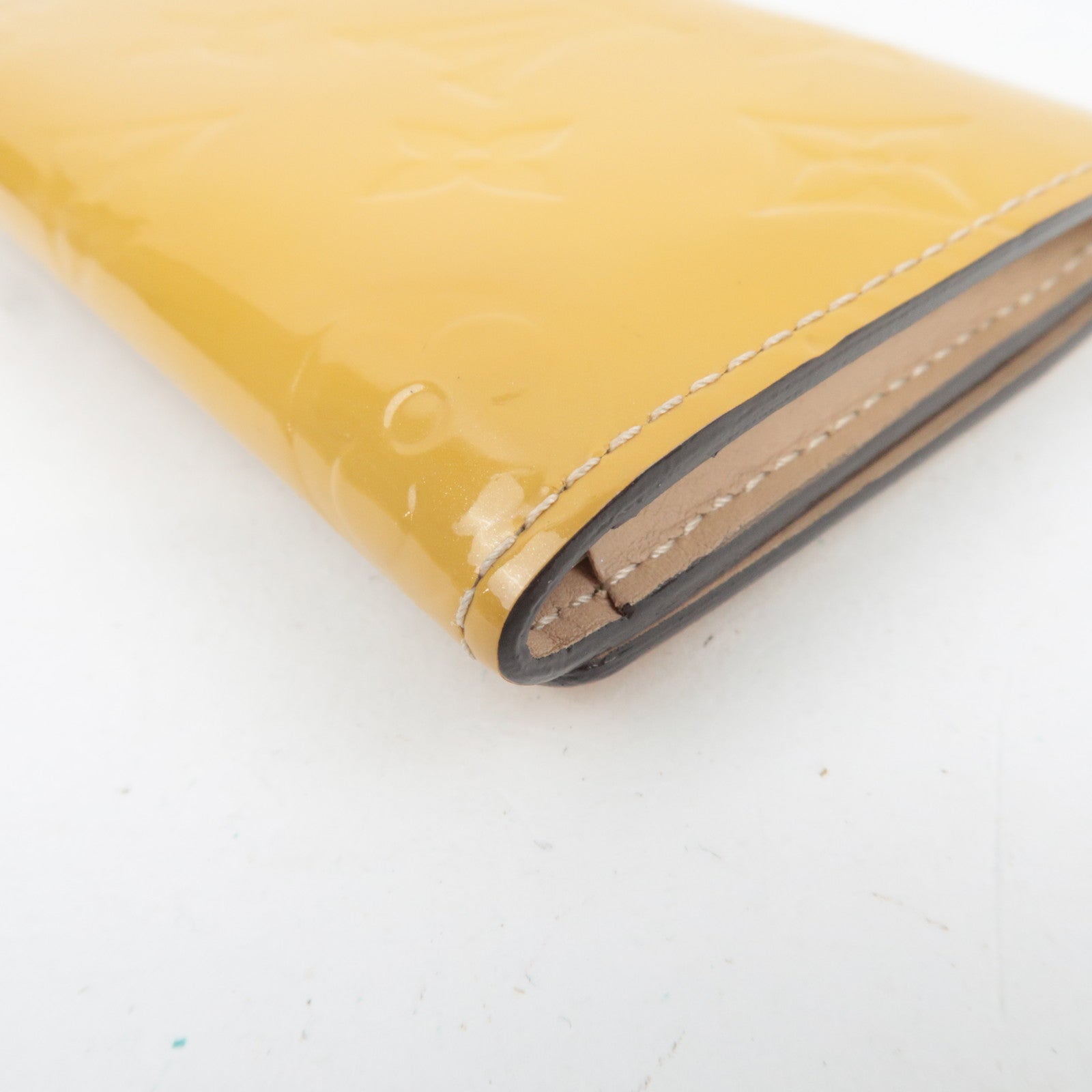 Louis Vuitton Monogram Vernis Envelope Carte De Visite Card Case Beige CA4134 *Box