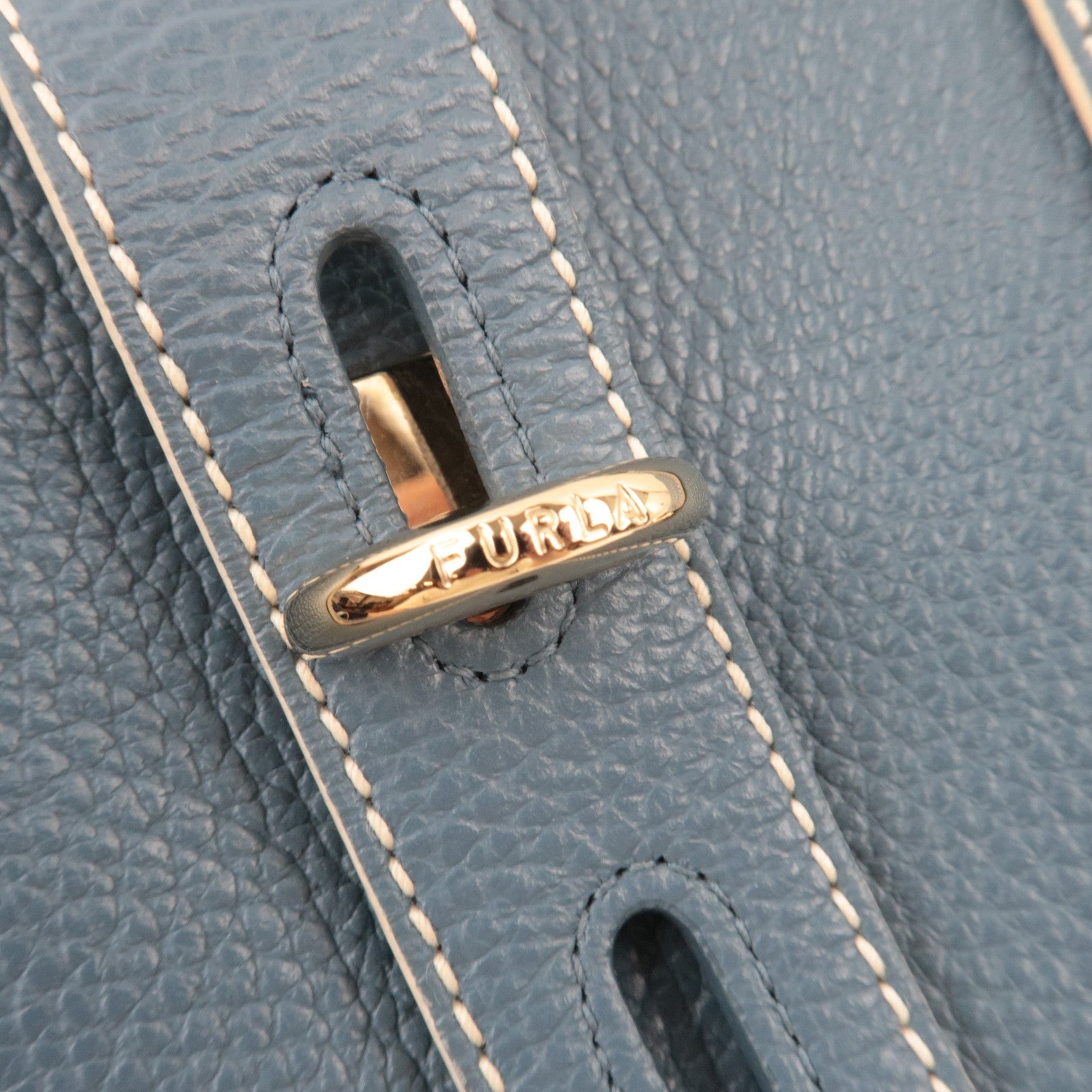 FURLA Leather  Shoulder Bag Tote Bag Blue