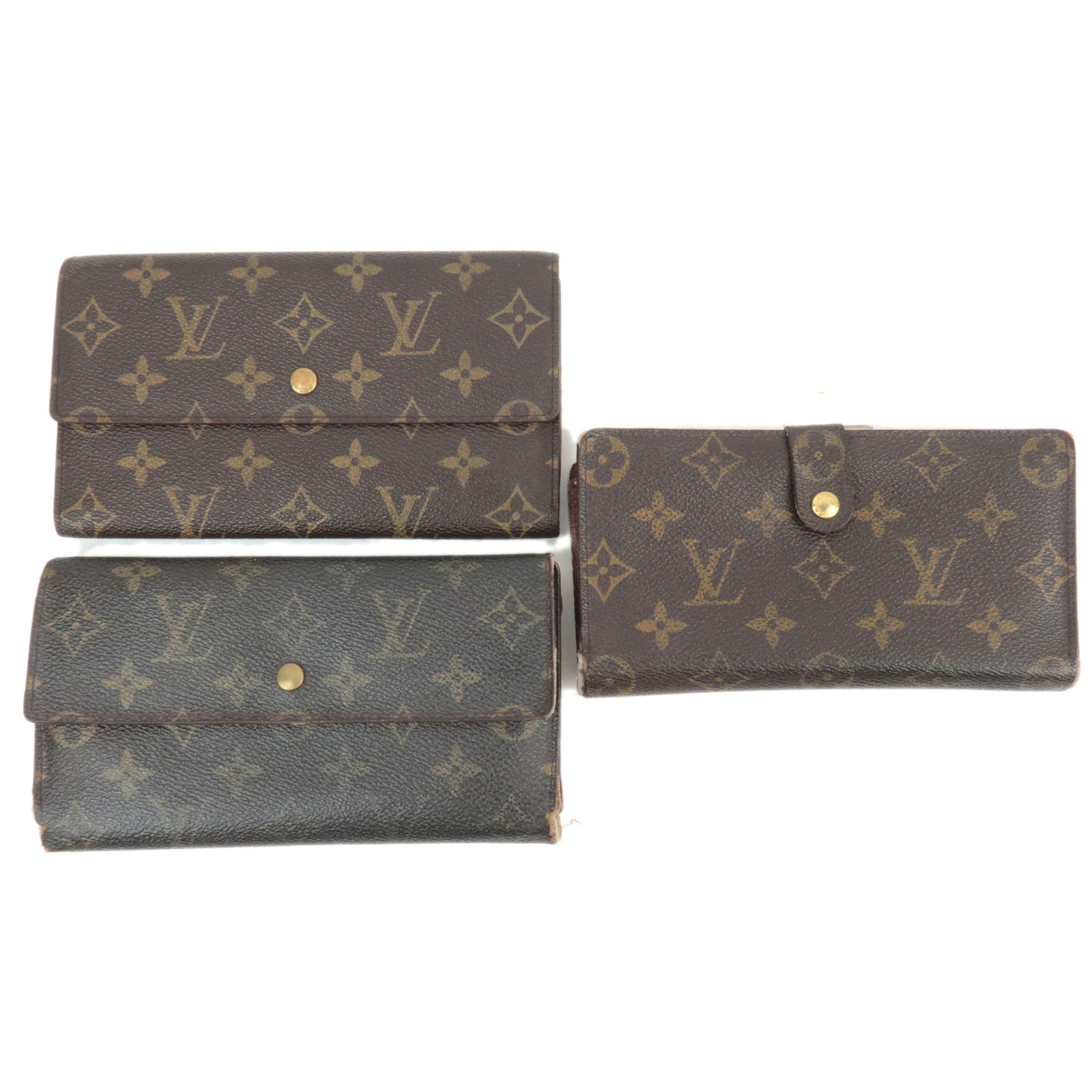 Louis Vuitton Set of 3 Monogram Porte Tresor International Wallet & M61215 Continental Clutch T61217 52776