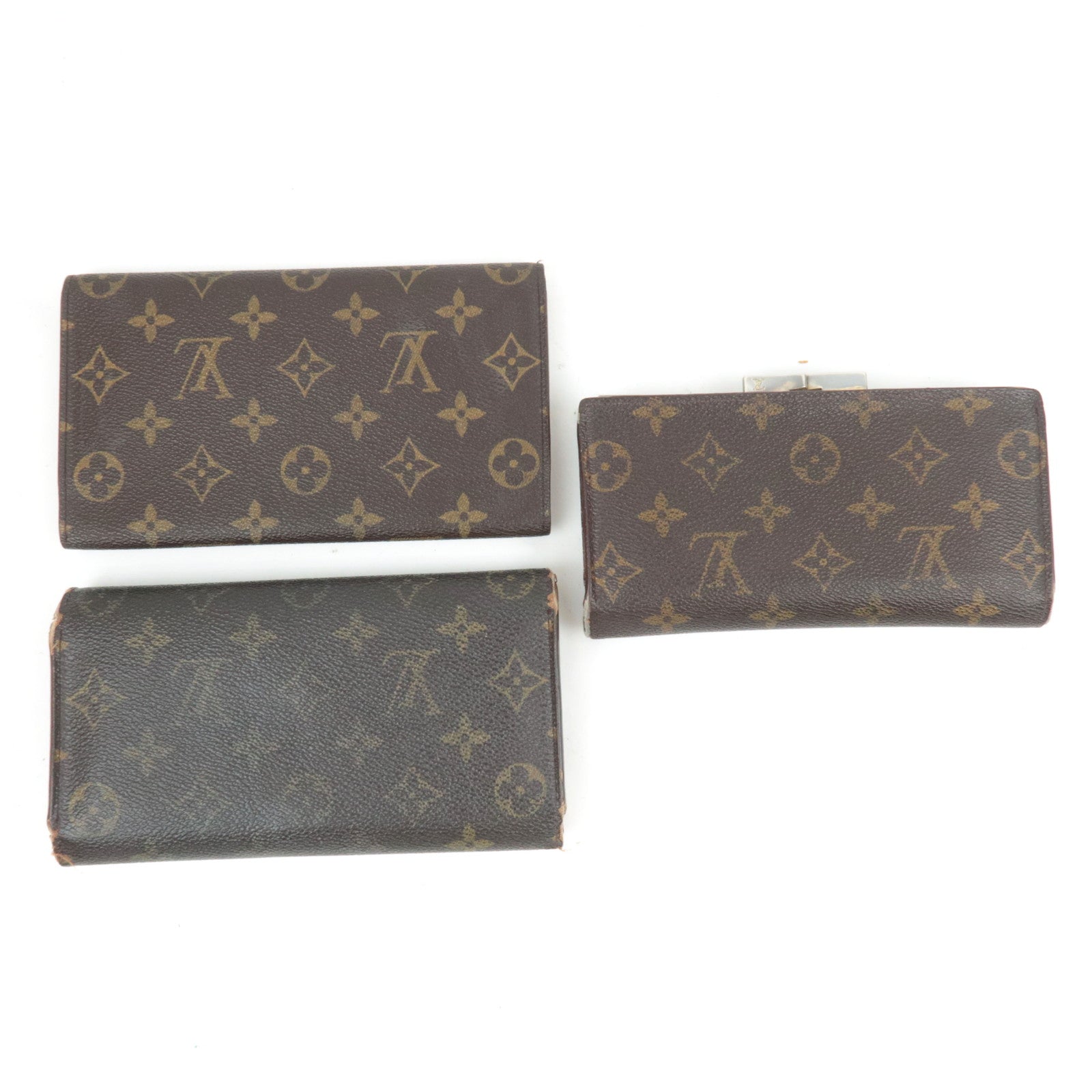 Louis Vuitton Set of 3 Monogram Porte Tresor International Wallet M61215 & Continental Clutch T61217