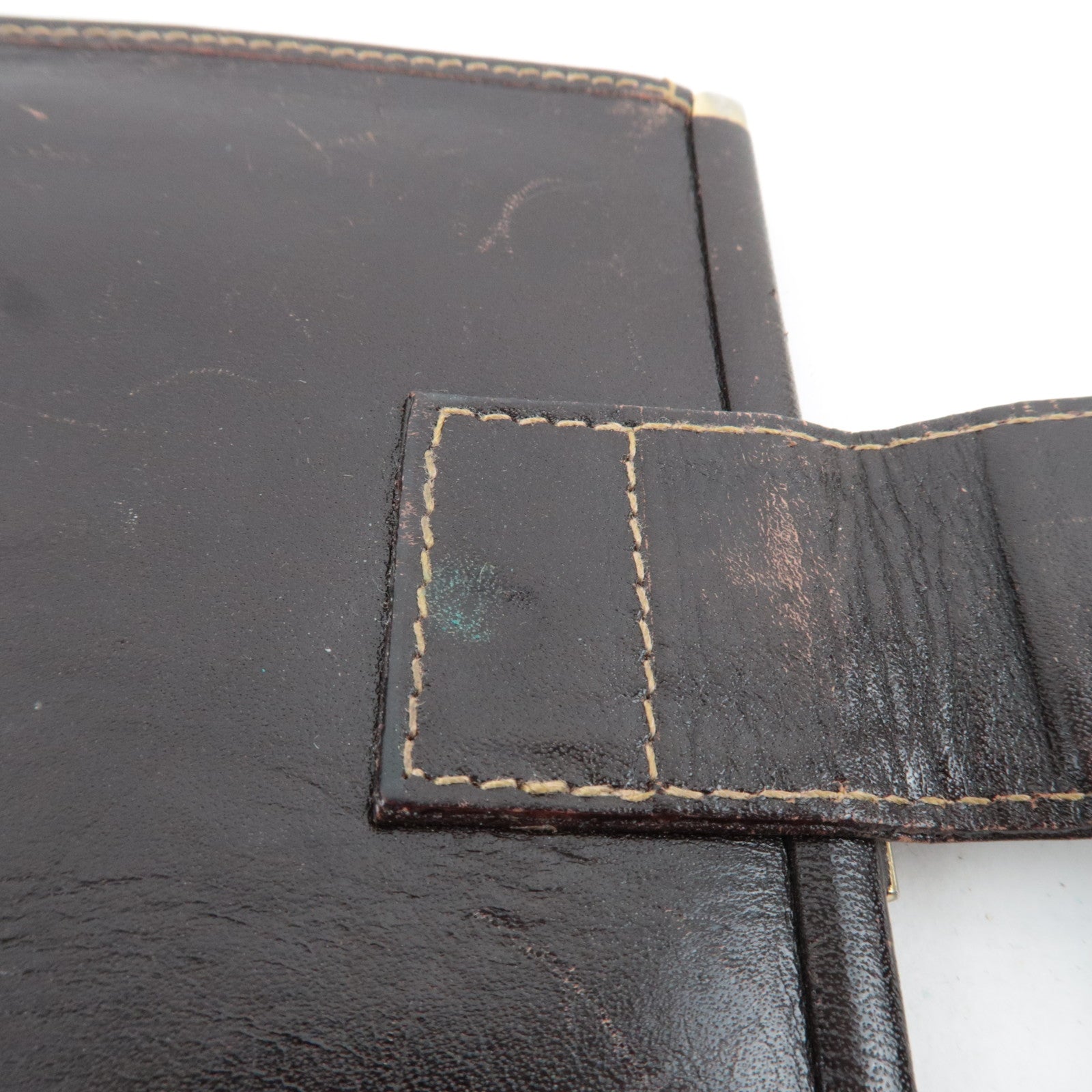 FENDI Zucca Bifold Wallet Canvas Leather Brown Black 30782