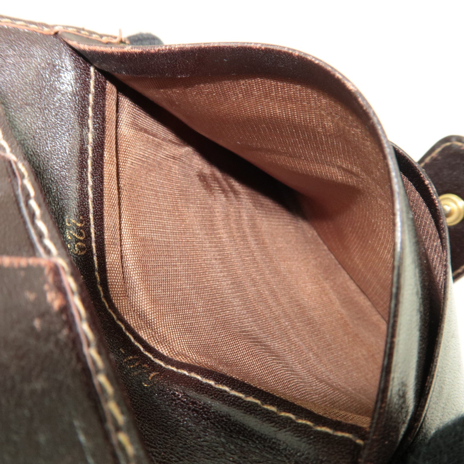 FENDI Zucca Bifold Wallet Canvas Leather Brown Black 30782