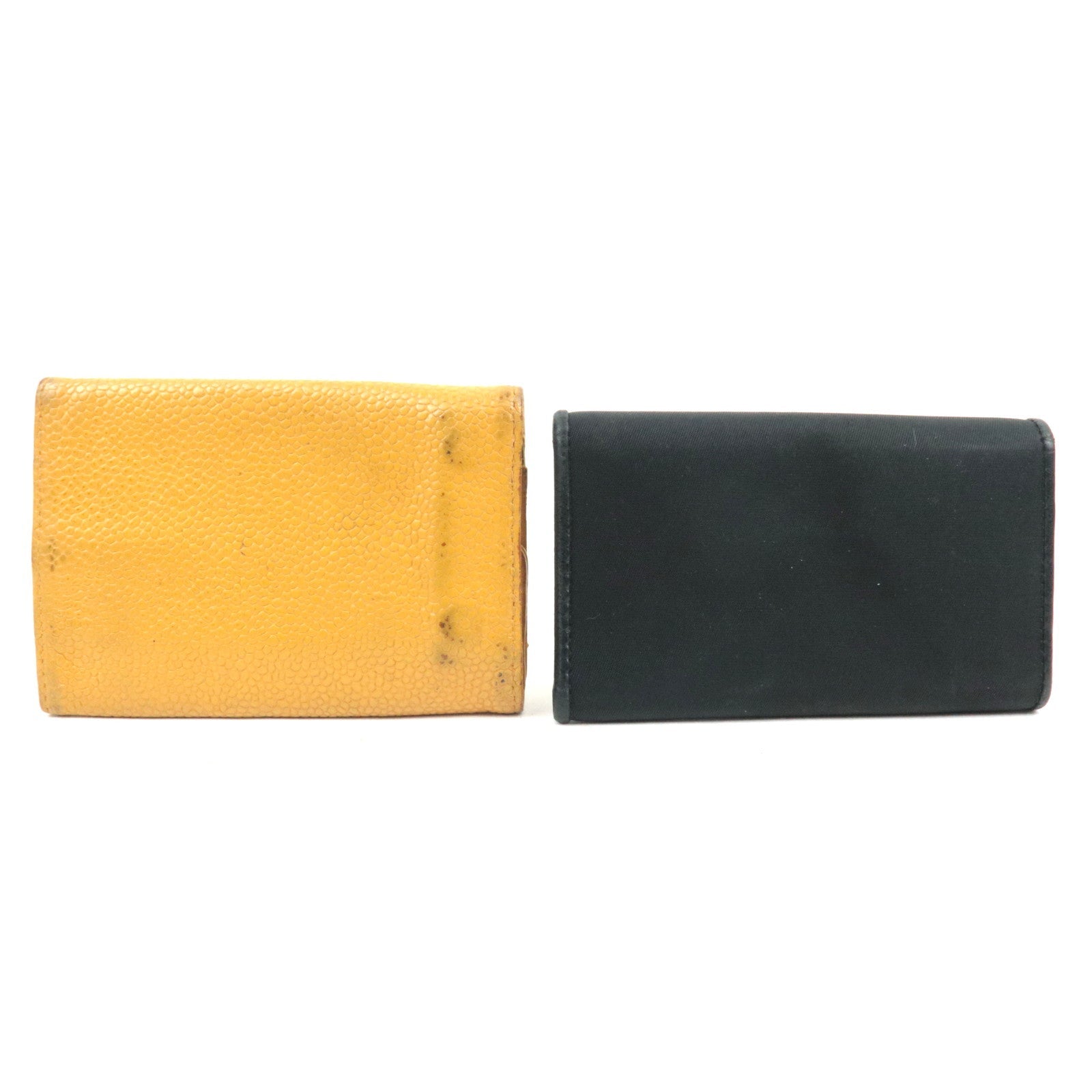 Set of 2 PRADA 6 Rings Key Case Nylon Black & CHANEL Cocomark 6 Rings Key Case Caviar Skin Yellow