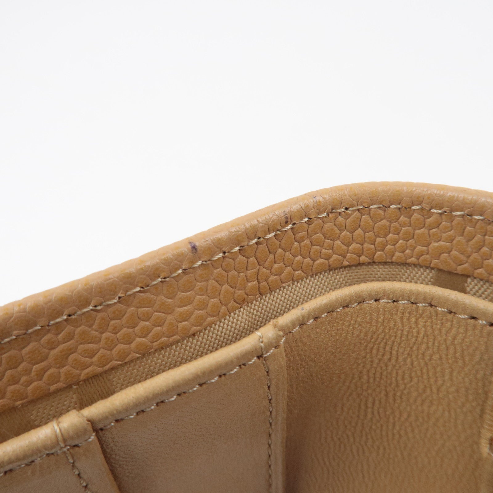 CHANEL Coco Mark Caviar Skin Long Wallet Beige