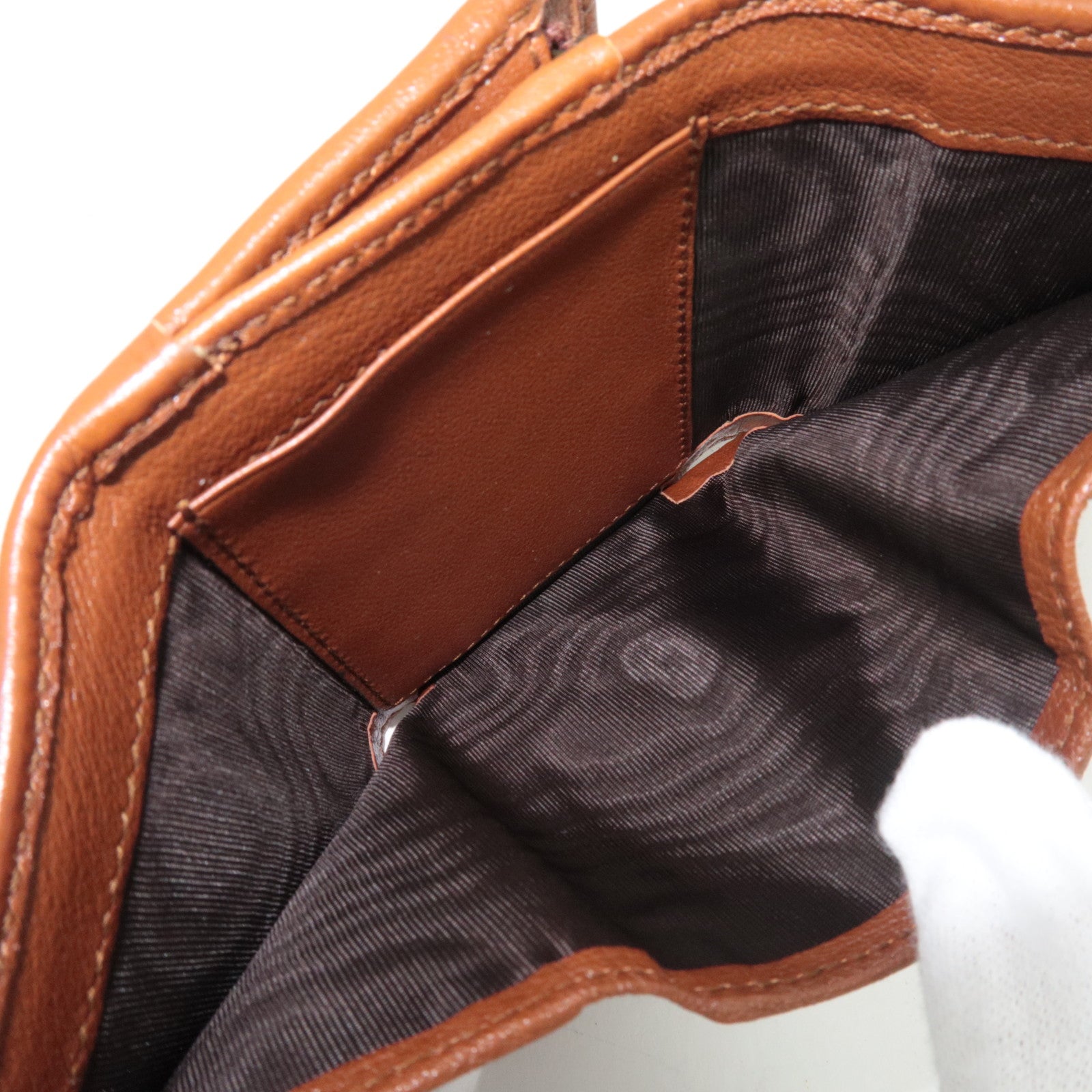 GUCCI Bamboo Diana leren drievoudige portemonnee bruin *Doos, stofzak 