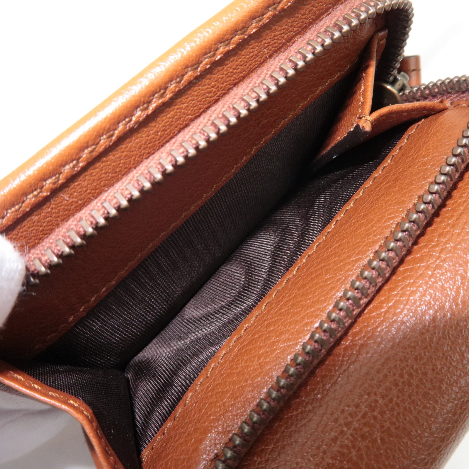 GUCCI Bamboo Diana leren drievoudige portemonnee bruin *Doos, stofzak 