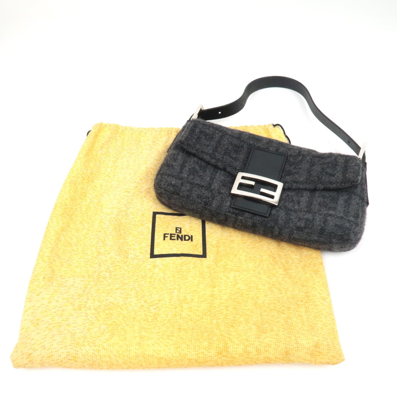 FENDI Zucca Mamma Baguette Cashmere Gray *Dust Bag