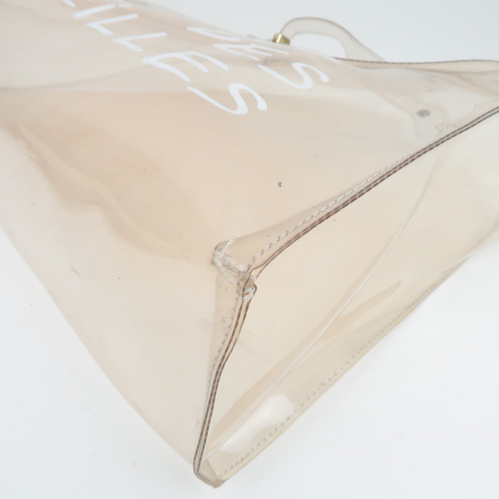 HERMES Vinyl Kelly handtas met doorzichtige gouden hardware 