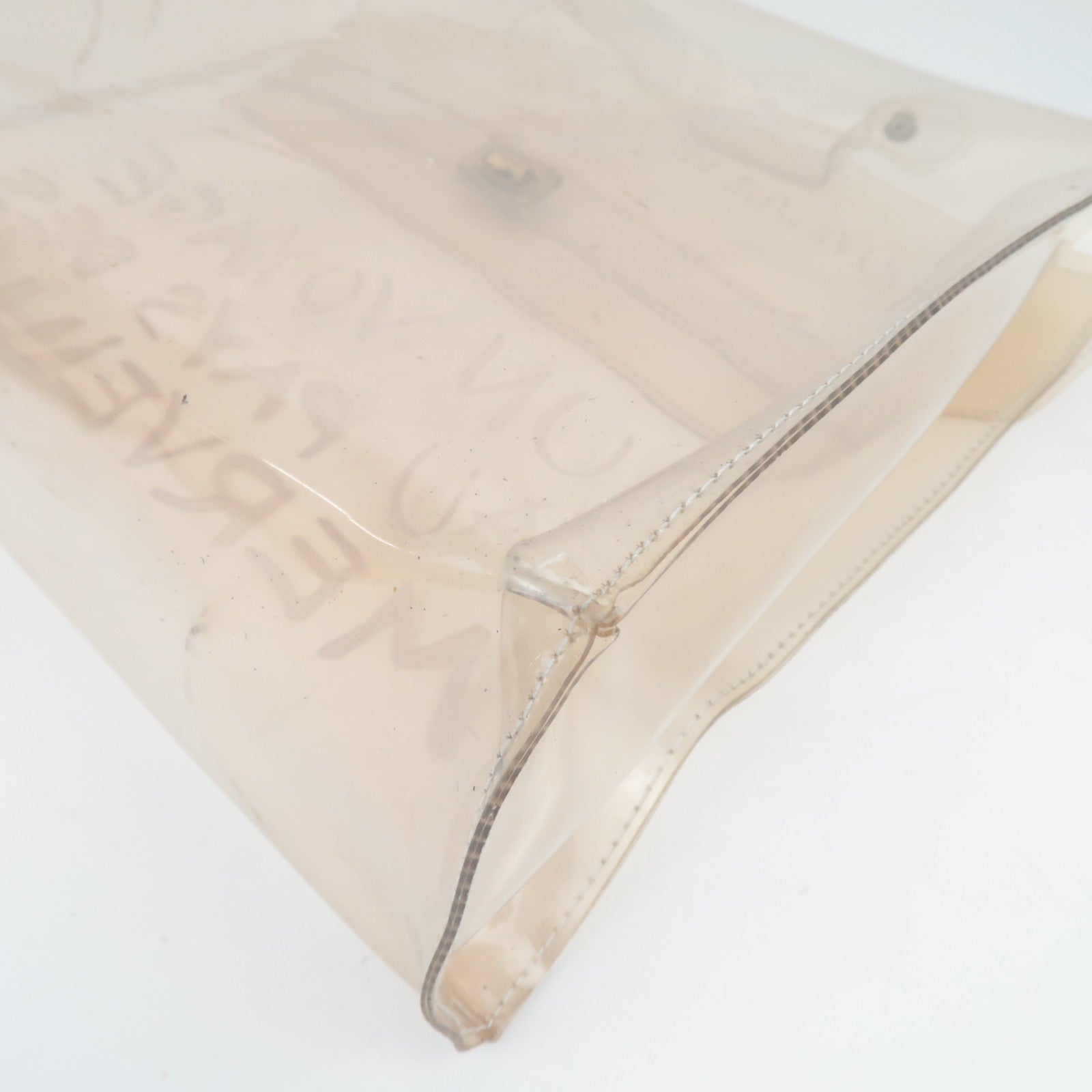 HERMES Vinyl Kelly handtas met doorzichtige gouden hardware 