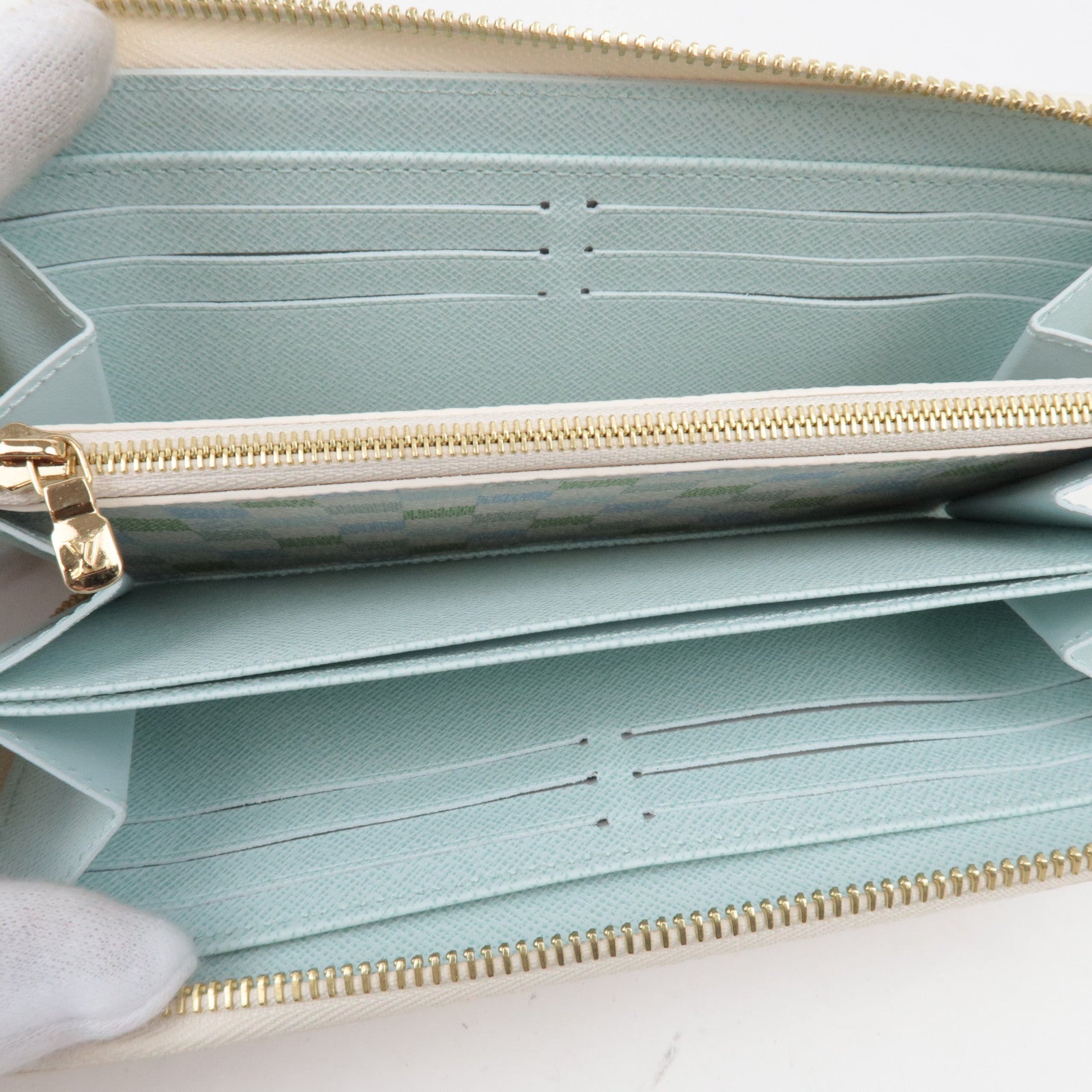 Louis Vuitton Damierlicious Zippy Wallet Pistachio N40748/RFID *Box, Dust bag