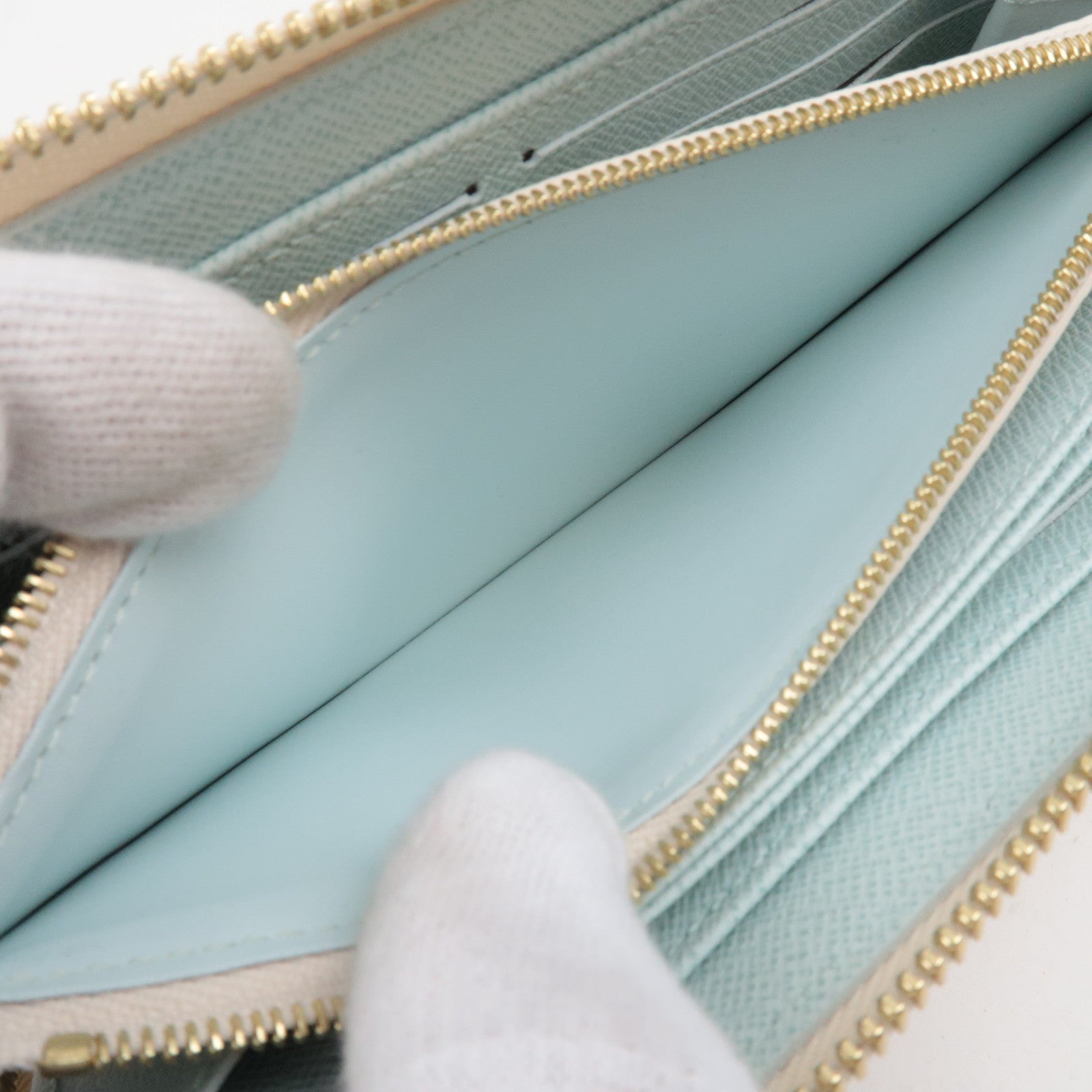 Louis Vuitton Damierlicious Zippy Wallet Pistachio N40748/RFID *Box, Dust bag