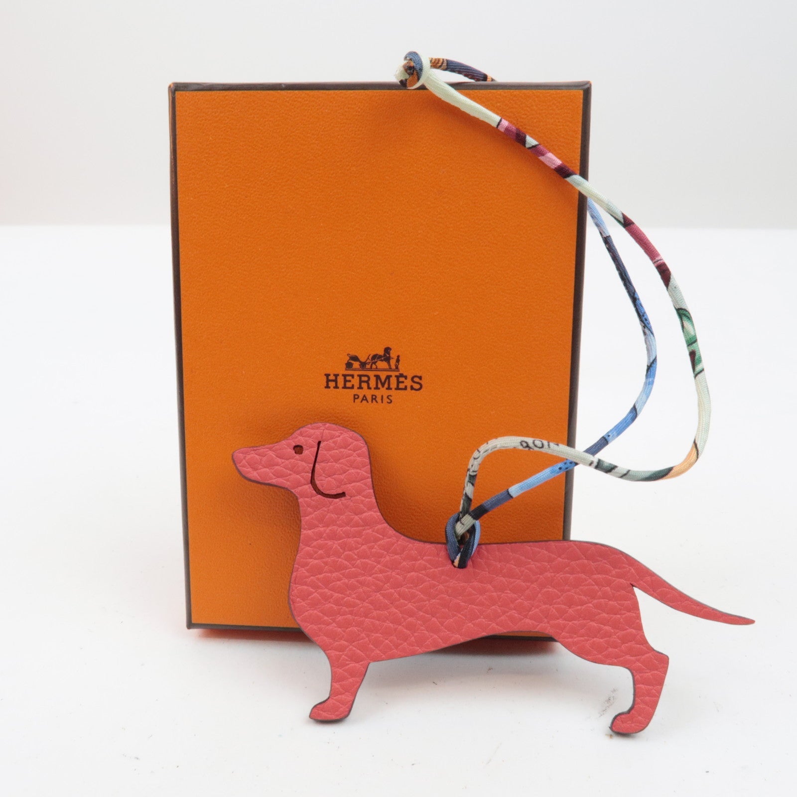 Hermes Petit H "Teckel" Tas Charm Leer Rood *Doos 