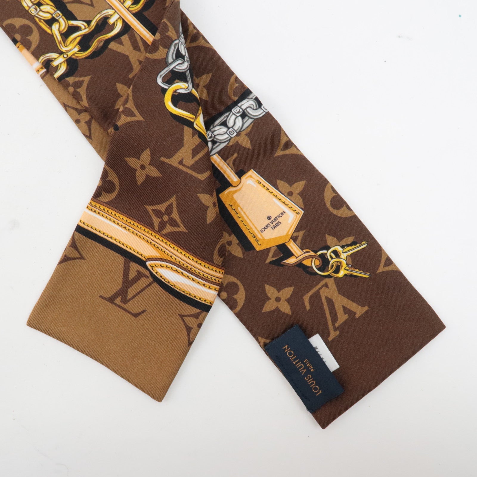 Louis Vuitton Bandeau Monogram Confidential Scarf 100% Silk M78655 *Box