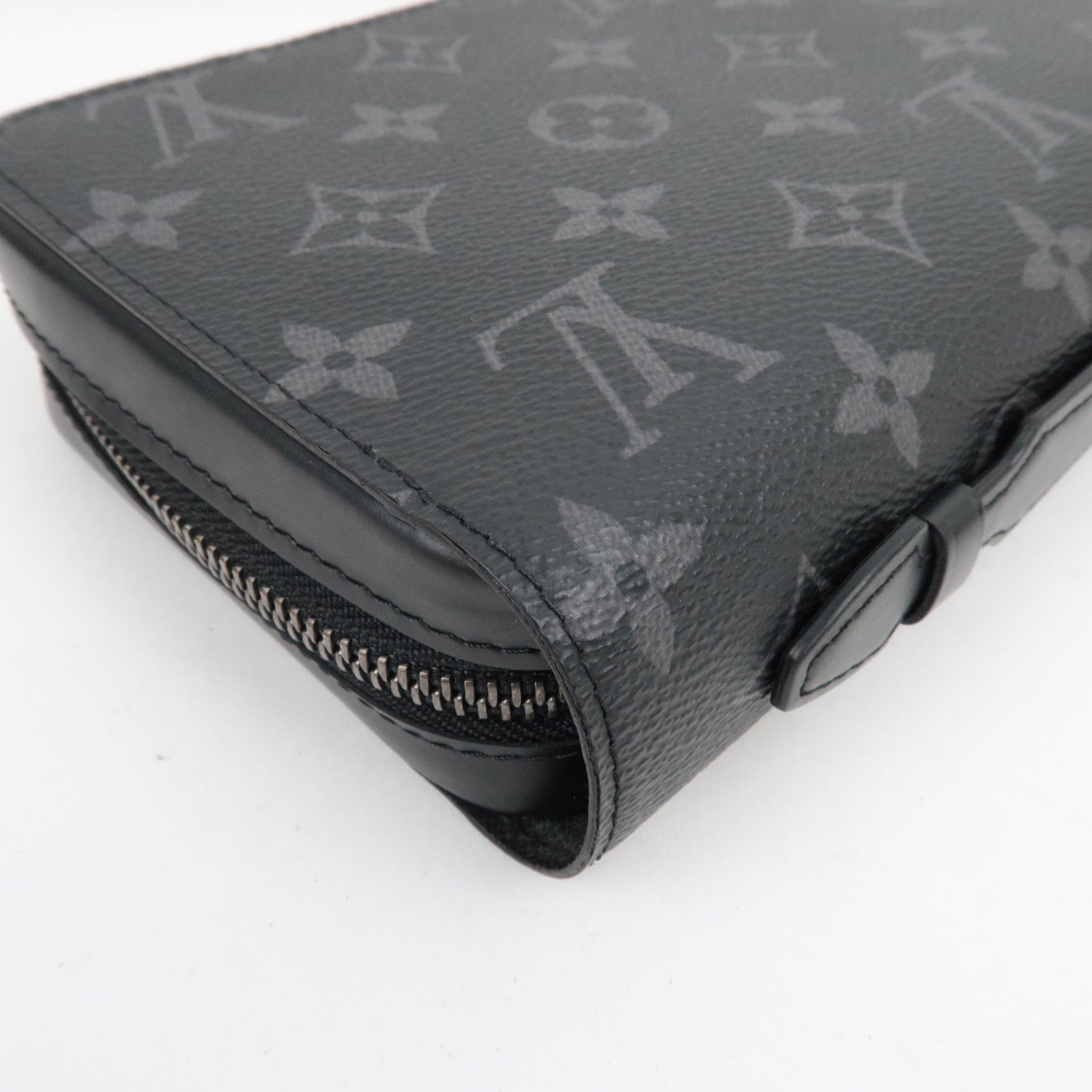 Louis Vuitton Monogram Eclipse Zippy XL portemonnee zwart M61698/RFID *Doos, stofzak 