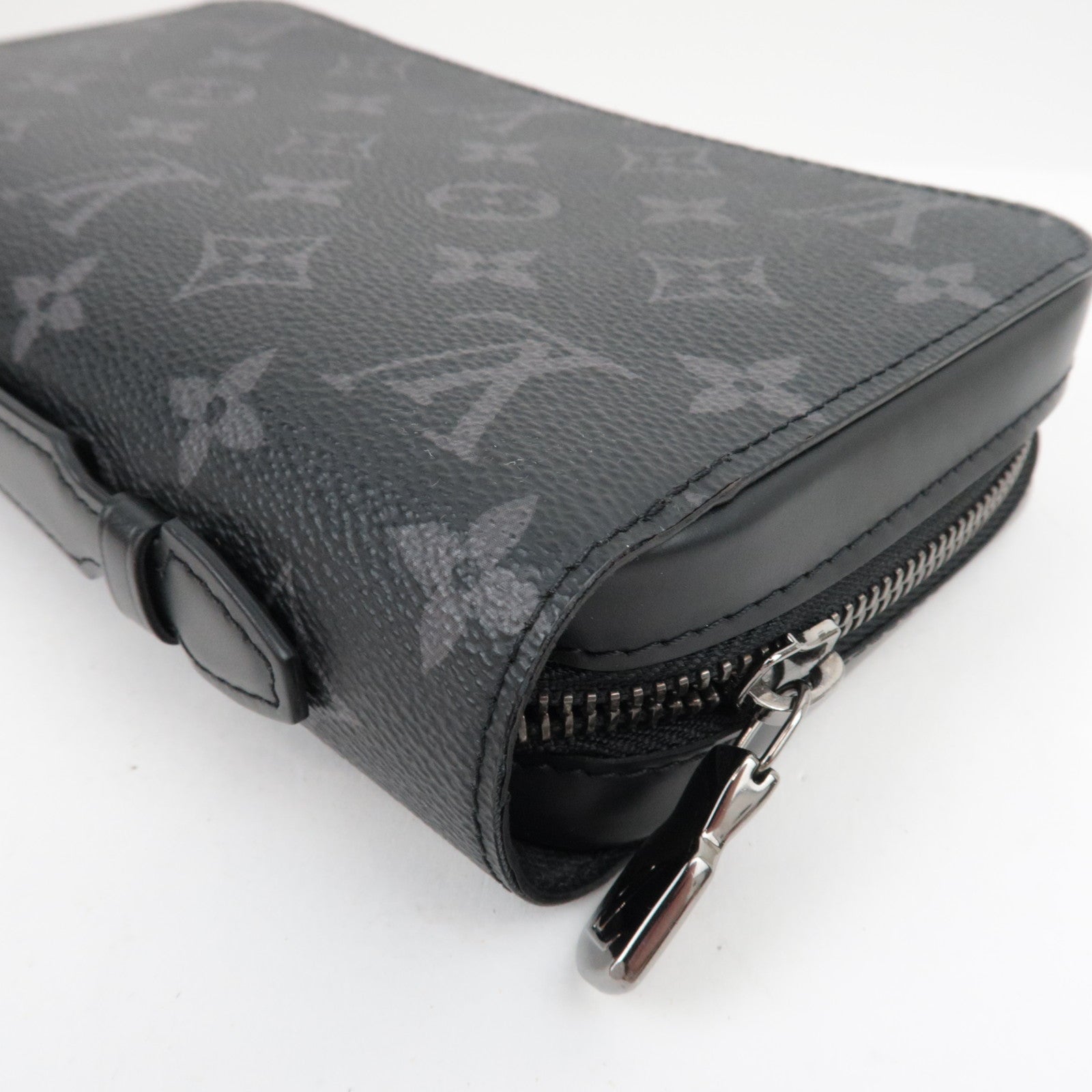 Louis Vuitton Monogram Eclipse Zippy XL portemonnee zwart M61698/RFID *Doos, stofzak 