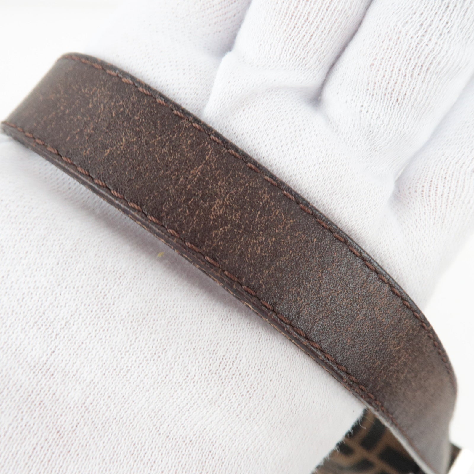 FENDI Zucca Mamma Baguette Shoulder Bag Brown