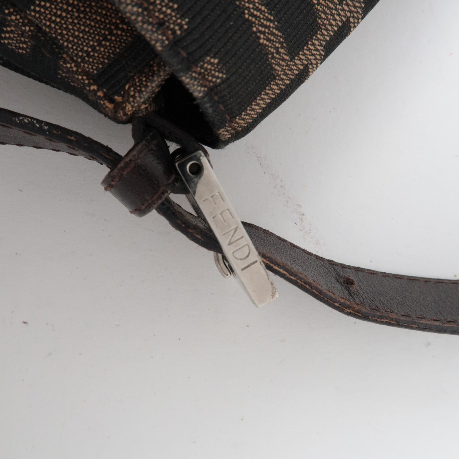 FENDI Zucca Mamma Baguette Shoulder Bag Brown