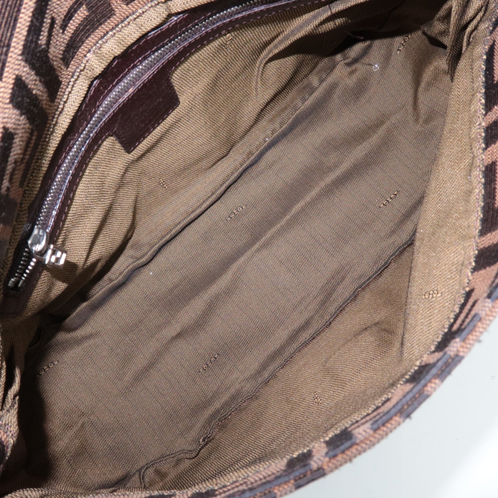 FENDI Zucca Mamma Baguette Shoulder Bag Brown