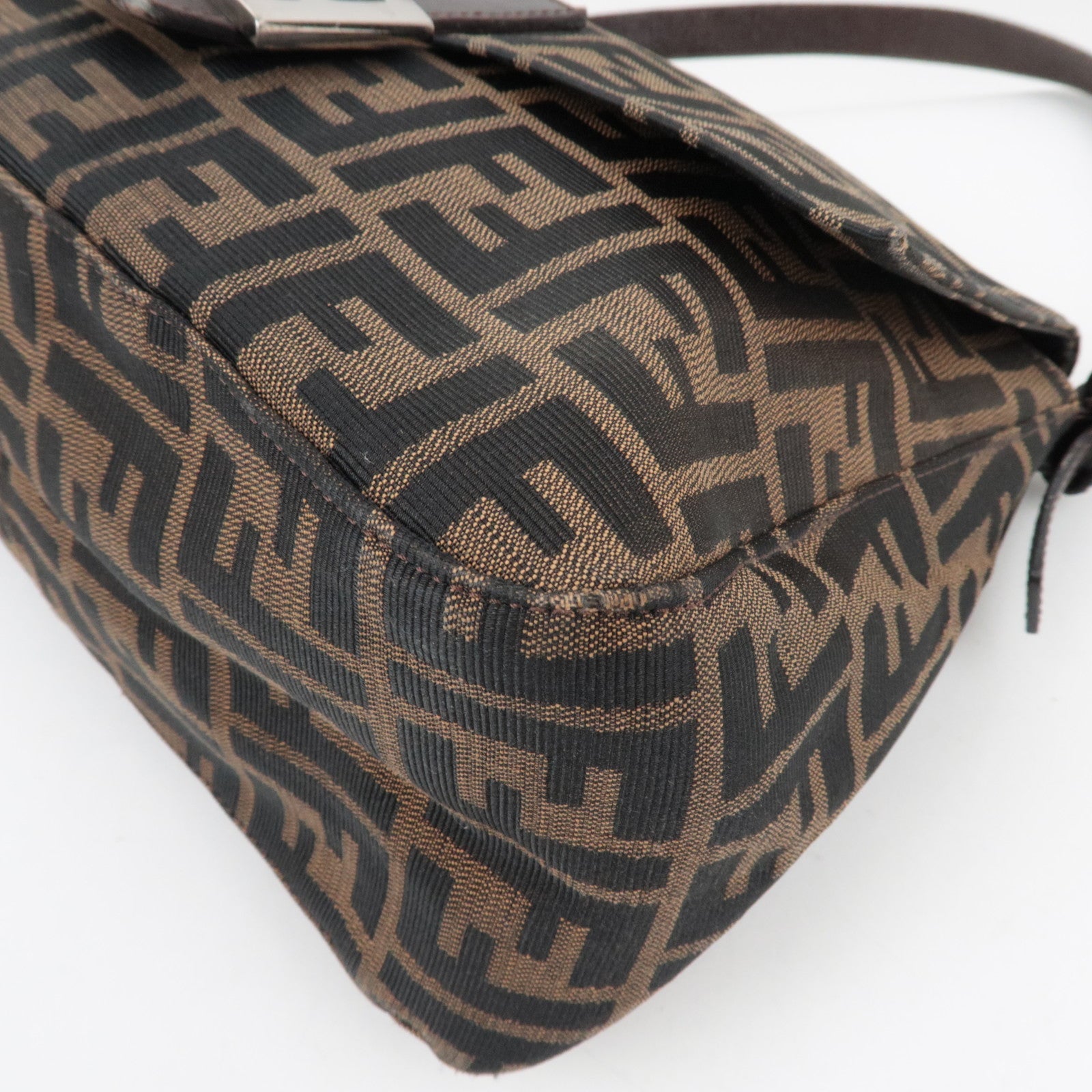 FENDI Zucca Mamma Baguette Shoulder Bag Brown