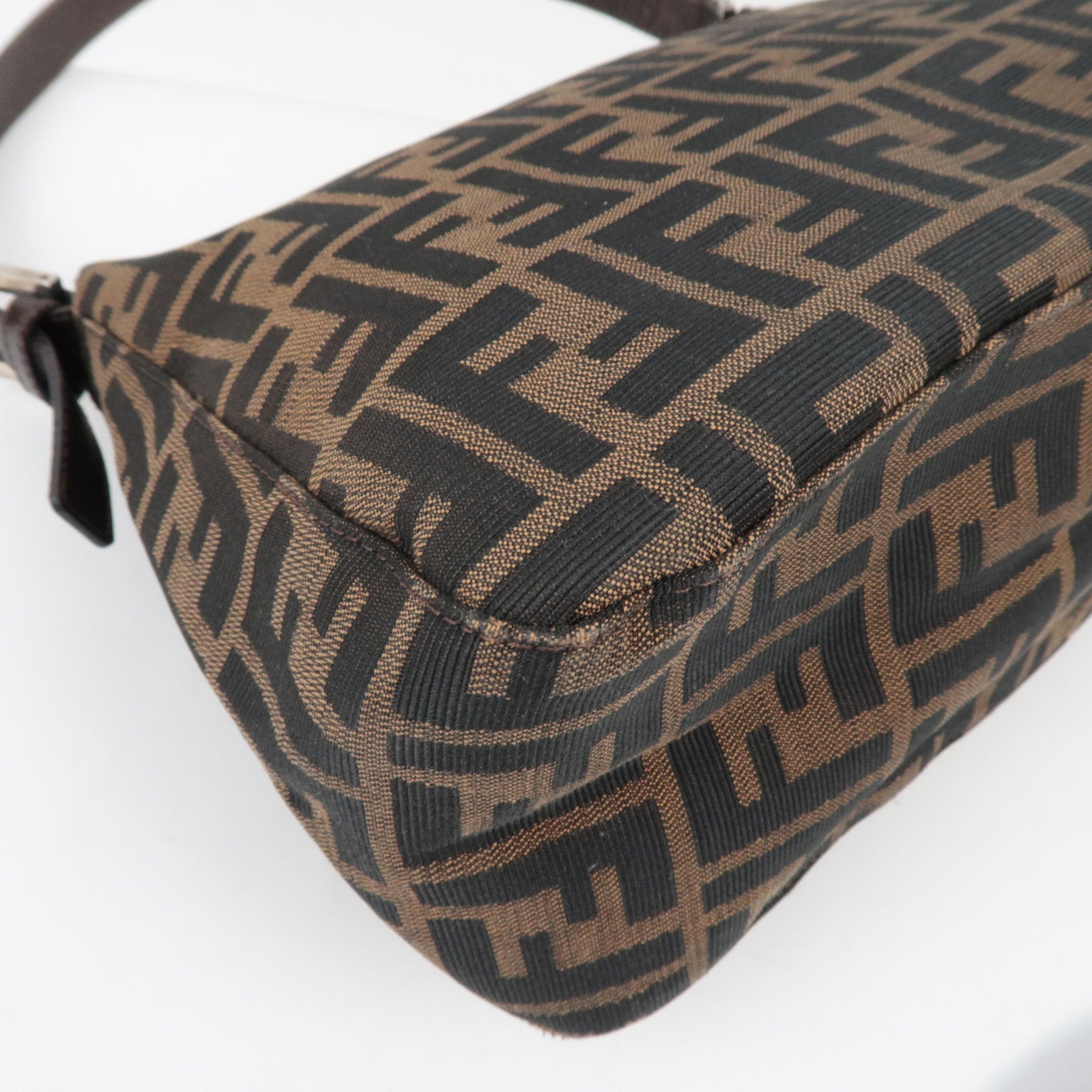 FENDI Zucca Mamma Baguette Shoulder Bag Brown