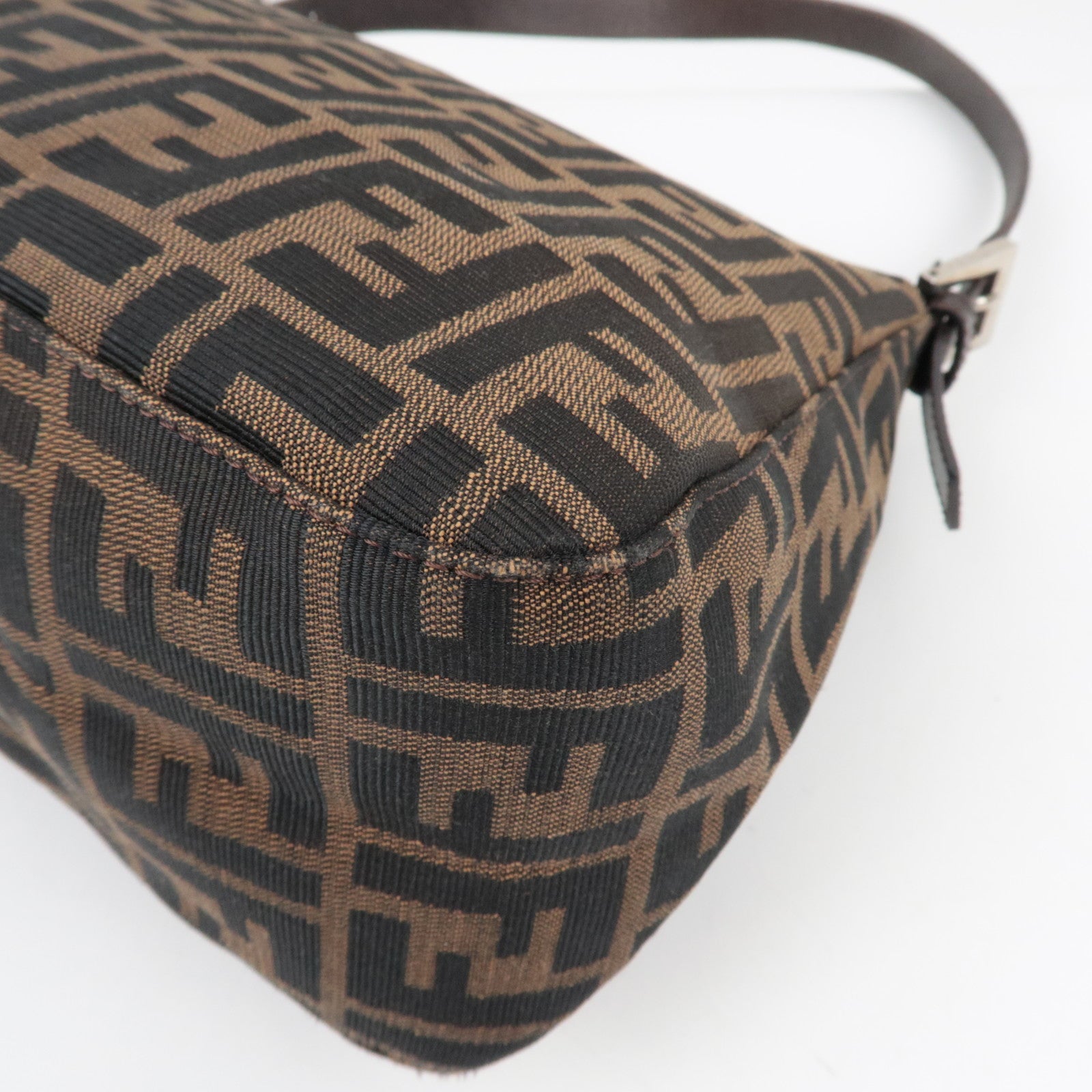 FENDI Zucca Mamma Baguette Shoulder Bag Brown