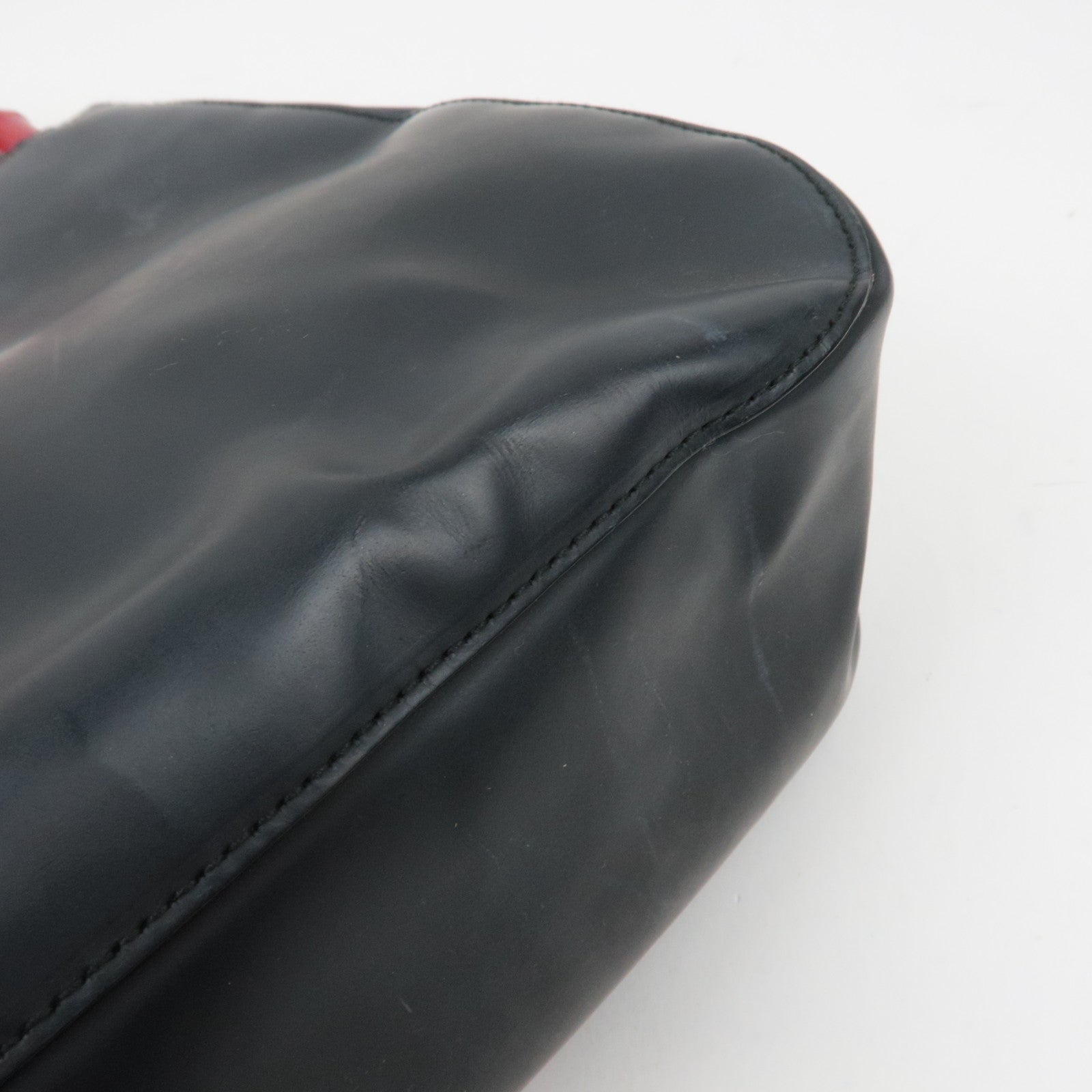 GUCCI Bamboe Schoudertas Zwart Rood 001-3739/002058 *Stofzak 