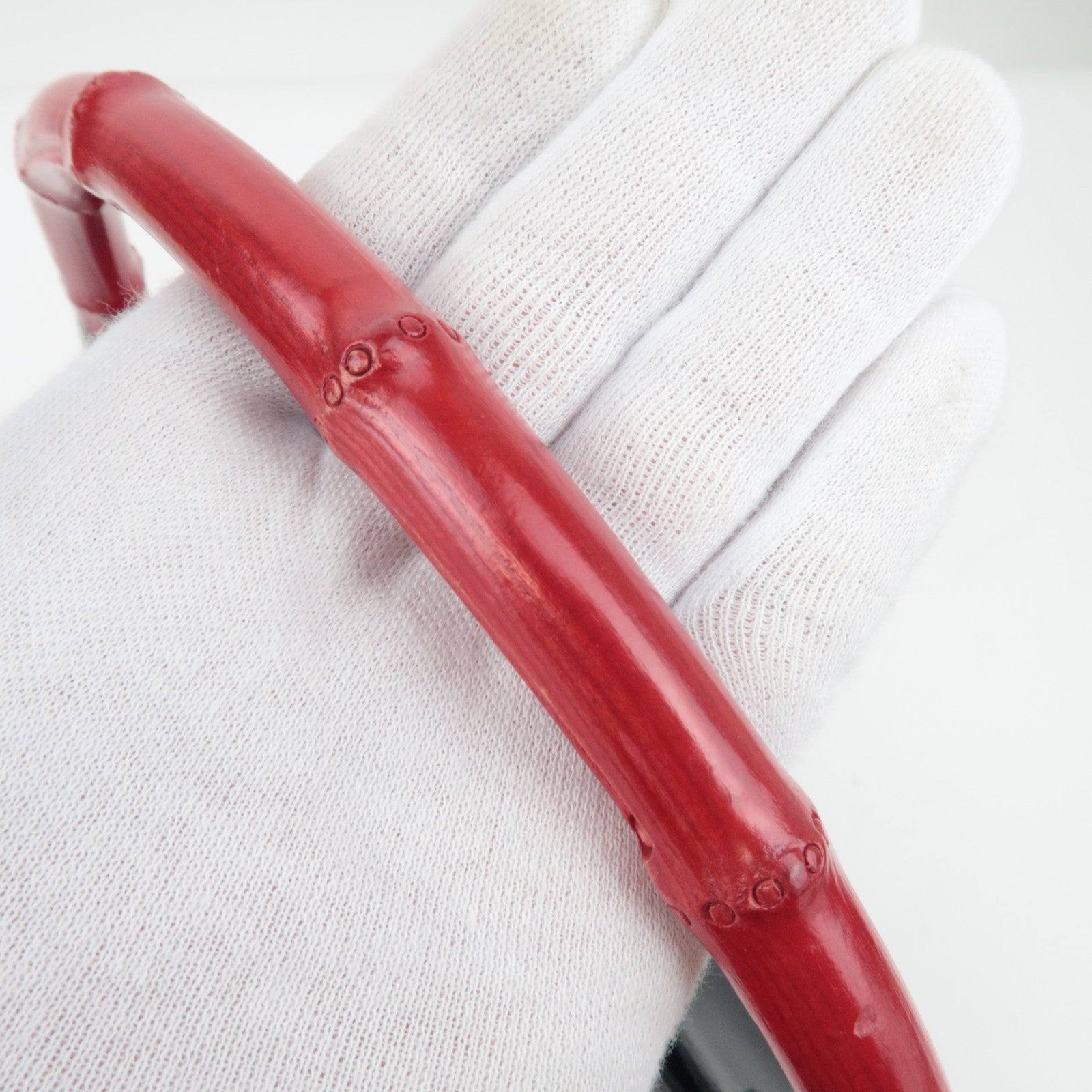 GUCCI Bamboe Schoudertas Zwart Rood 001-3739/002058 *Stofzak 