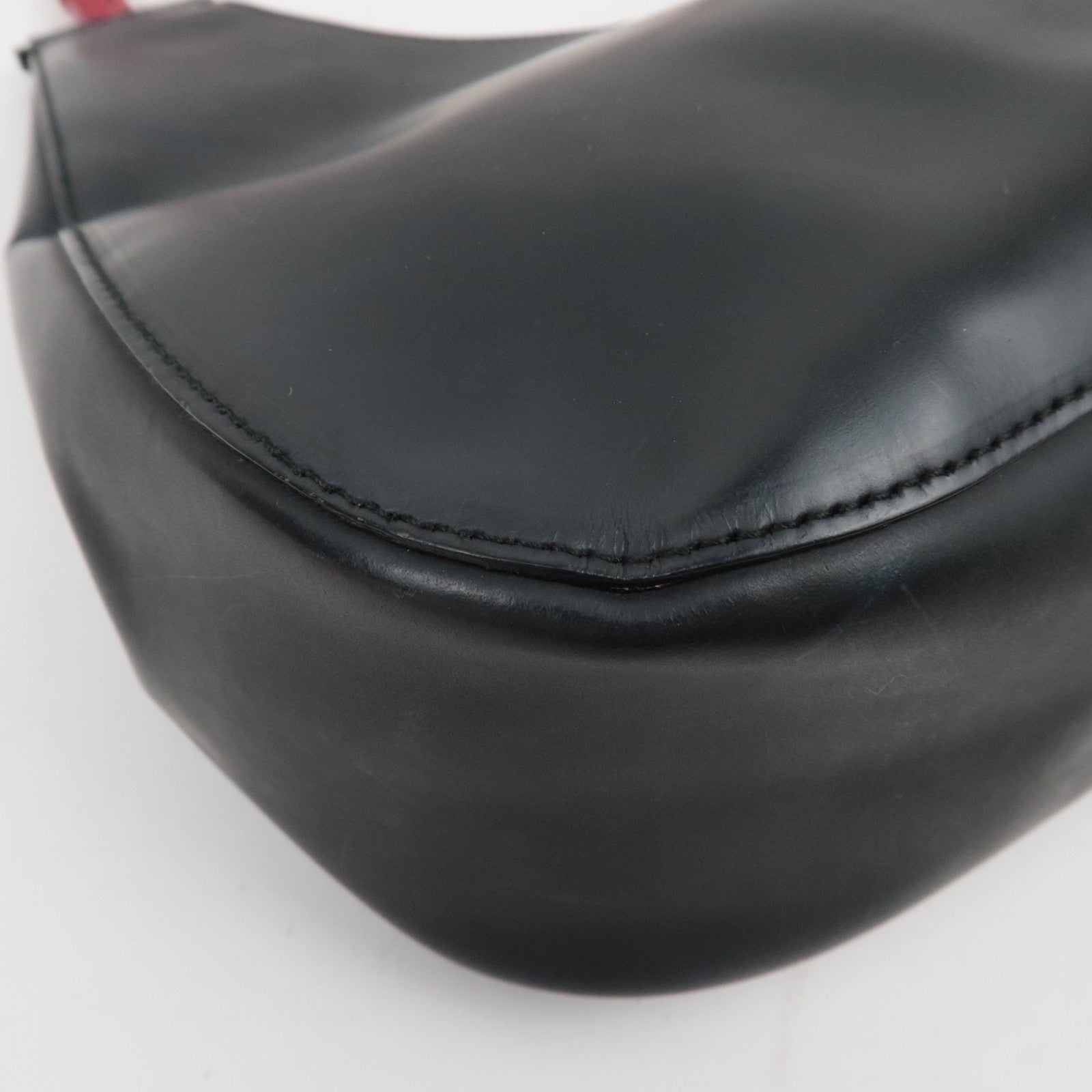 GUCCI Bamboe Schoudertas Zwart Rood 001-3739/002058 *Stofzak 