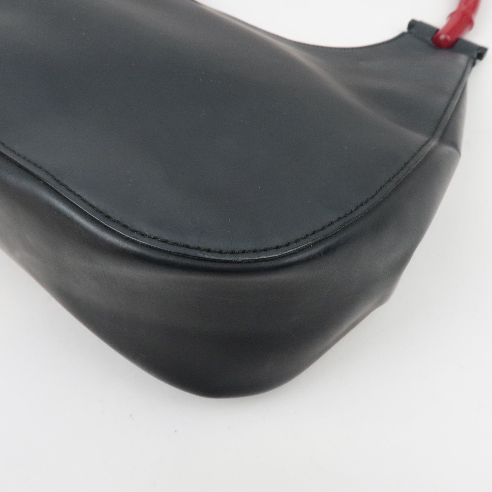 GUCCI Bamboe Schoudertas Zwart Rood 001-3739/002058 *Stofzak 