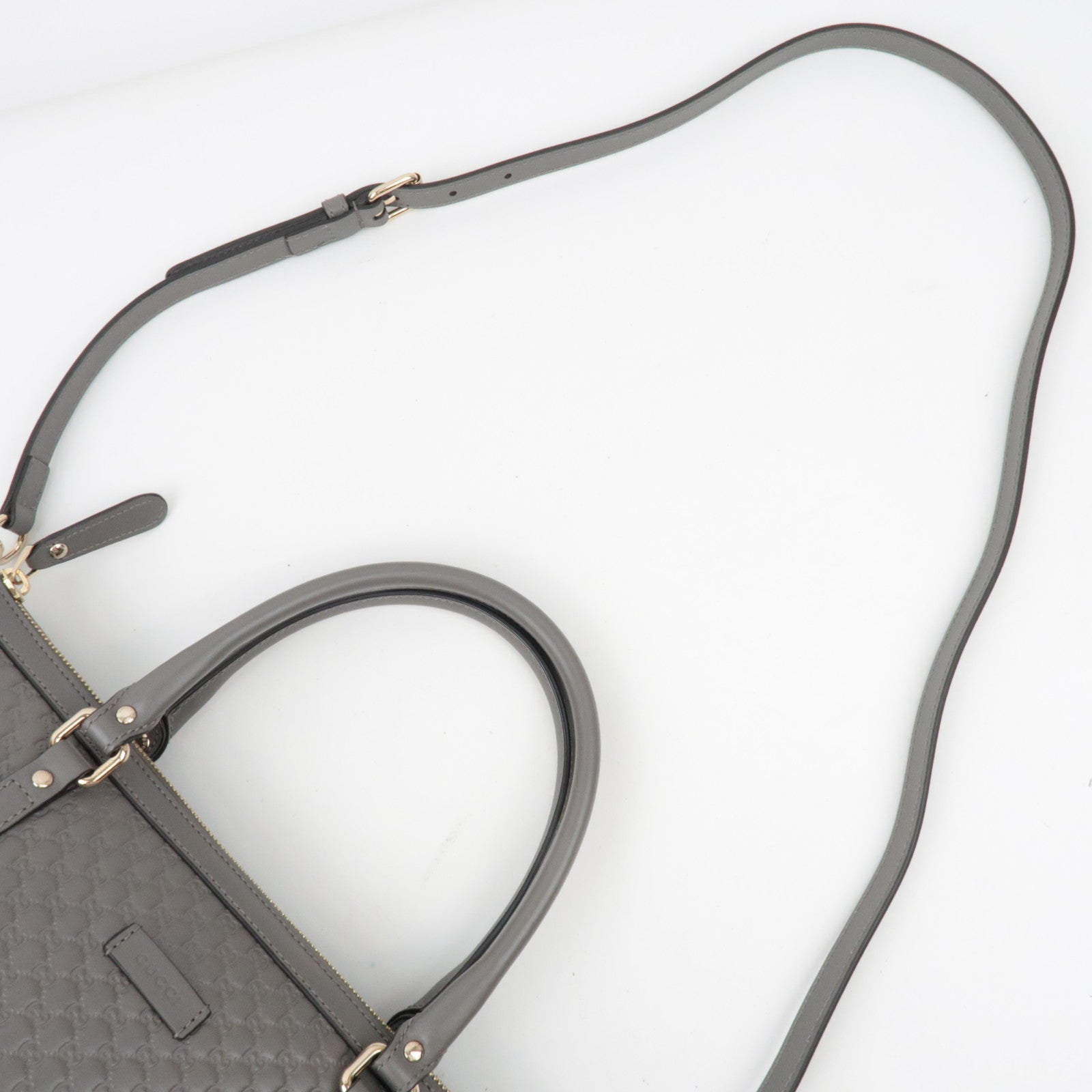 GUCCI Micro Guccissima leren 2-weg tas grijs 449656/525040 *band 