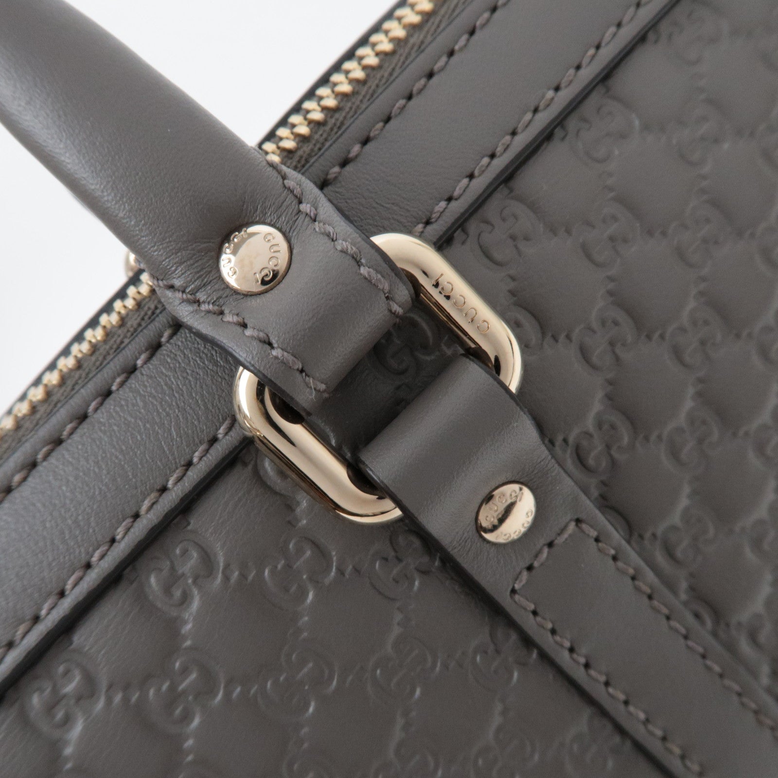 GUCCI Micro Guccissima leren 2-weg tas grijs 449656/525040 *band 