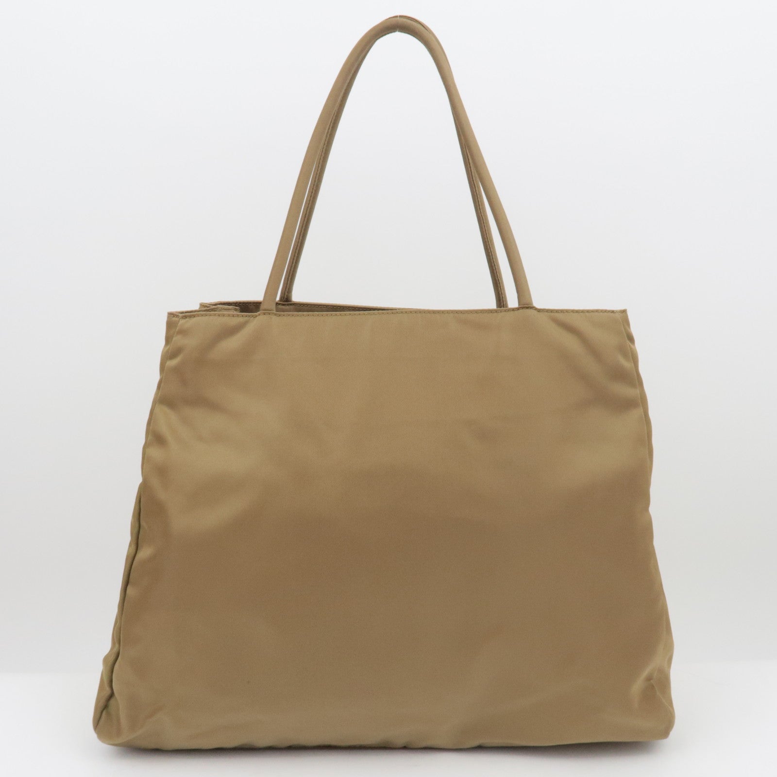 PRADA Logo Nylon Tote Bag Khaki Beige