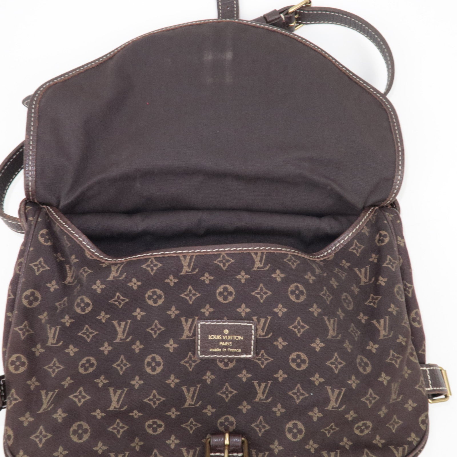 Louis Vuitton Monogram Mini Lin Saumur 30 Ebene Brown M95227 / MB1006 *Dust bag