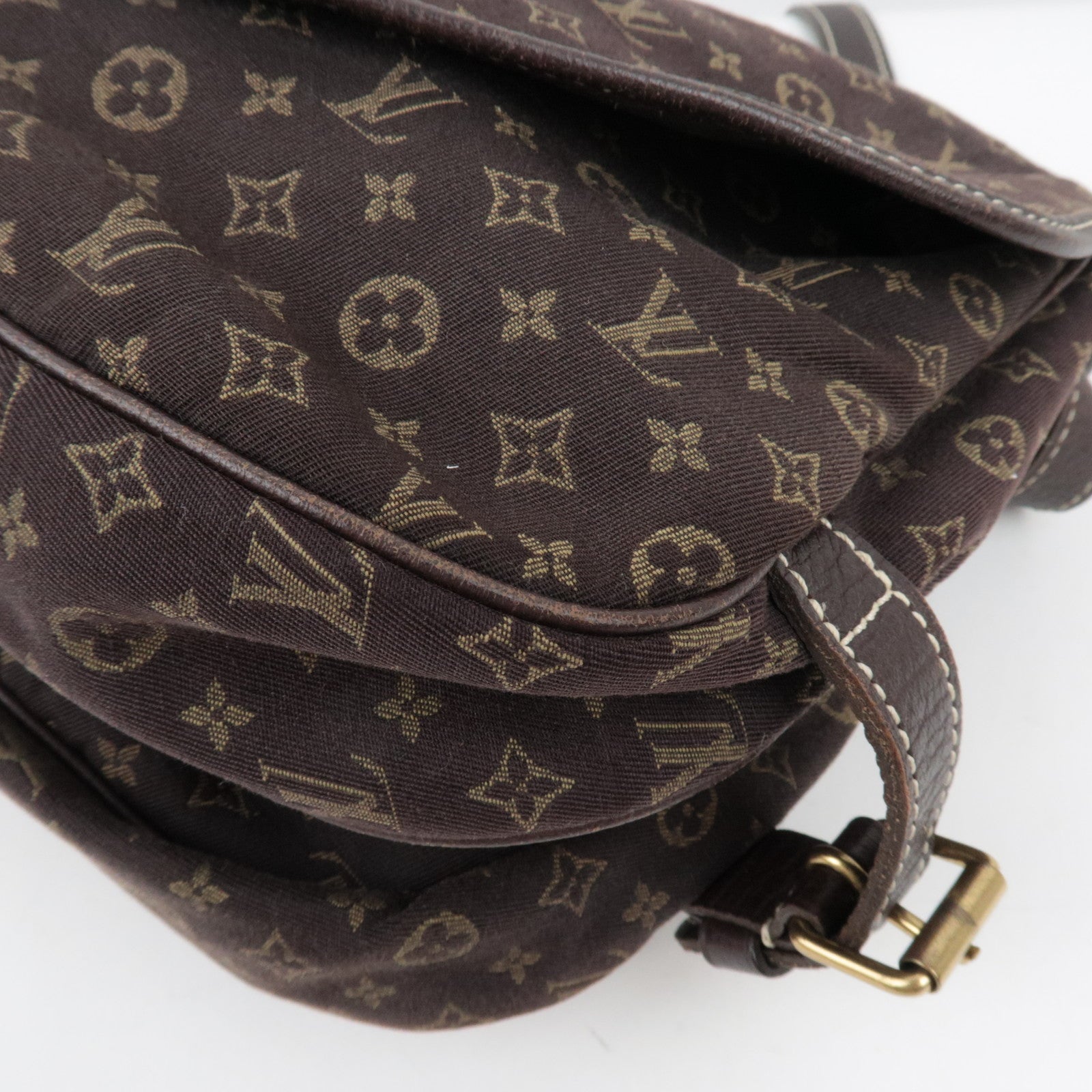 Louis Vuitton Monogram Mini Lin Saumur 30 Ebene Brown M95227 / MB1006 *Dust bag