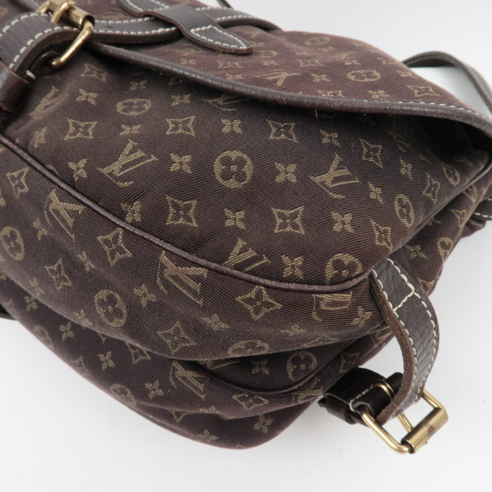 Louis Vuitton Monogram Mini Lin Saumur 30 Ebene Brown M95227 / MB1006 *Dust bag