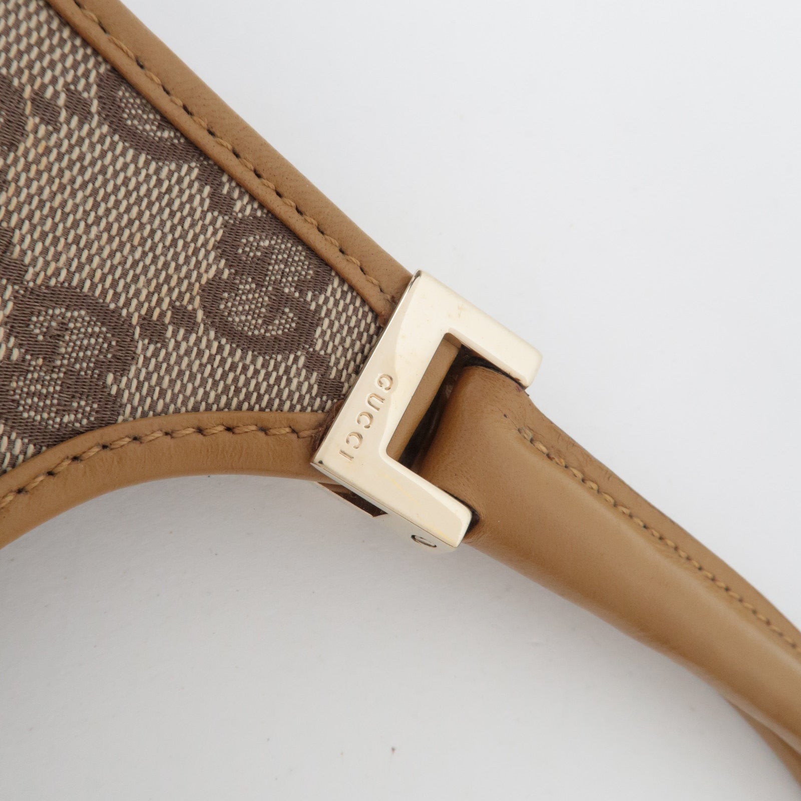 GUCCI Jackie GG Canvas leren handtas beige 002.1068 *Stofzak 