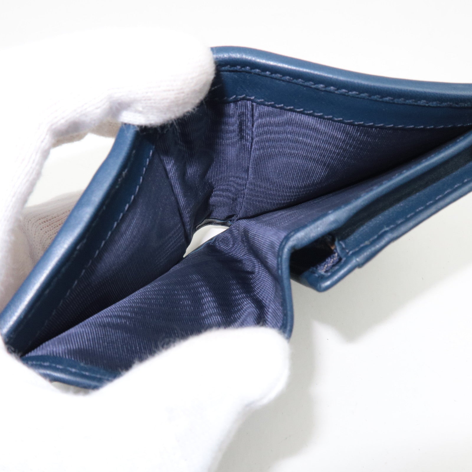 GUCCI Flora Bi Fold Compact Wallet Navy White 536353 *Box, dust bag