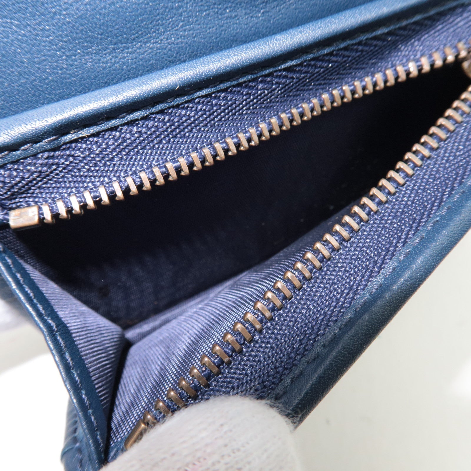 GUCCI Flora Bi Fold Compact Wallet Navy White 536353 *Box, dust bag