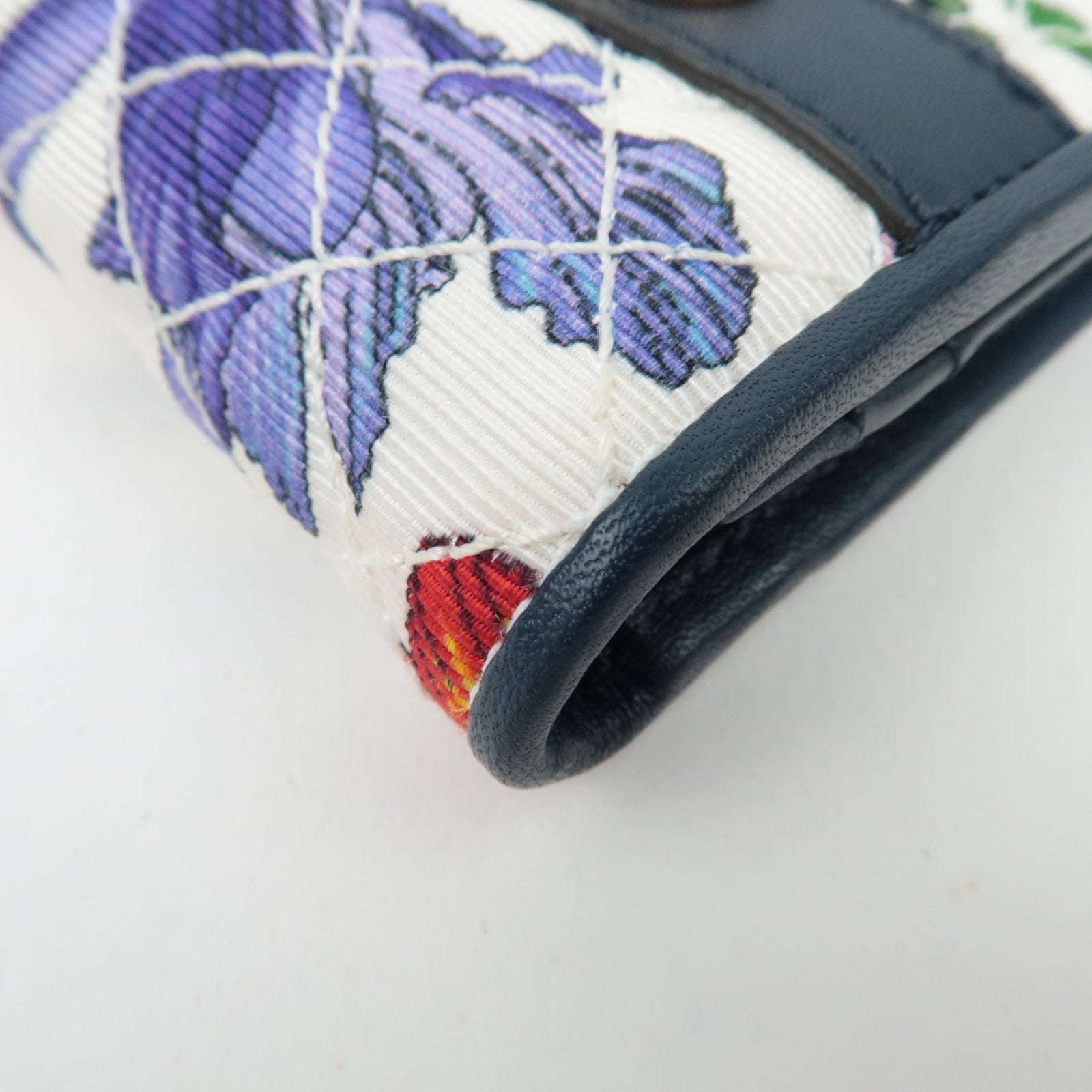 GUCCI Flora Bi Fold Compact Wallet Navy White 536353 *Box, dust bag