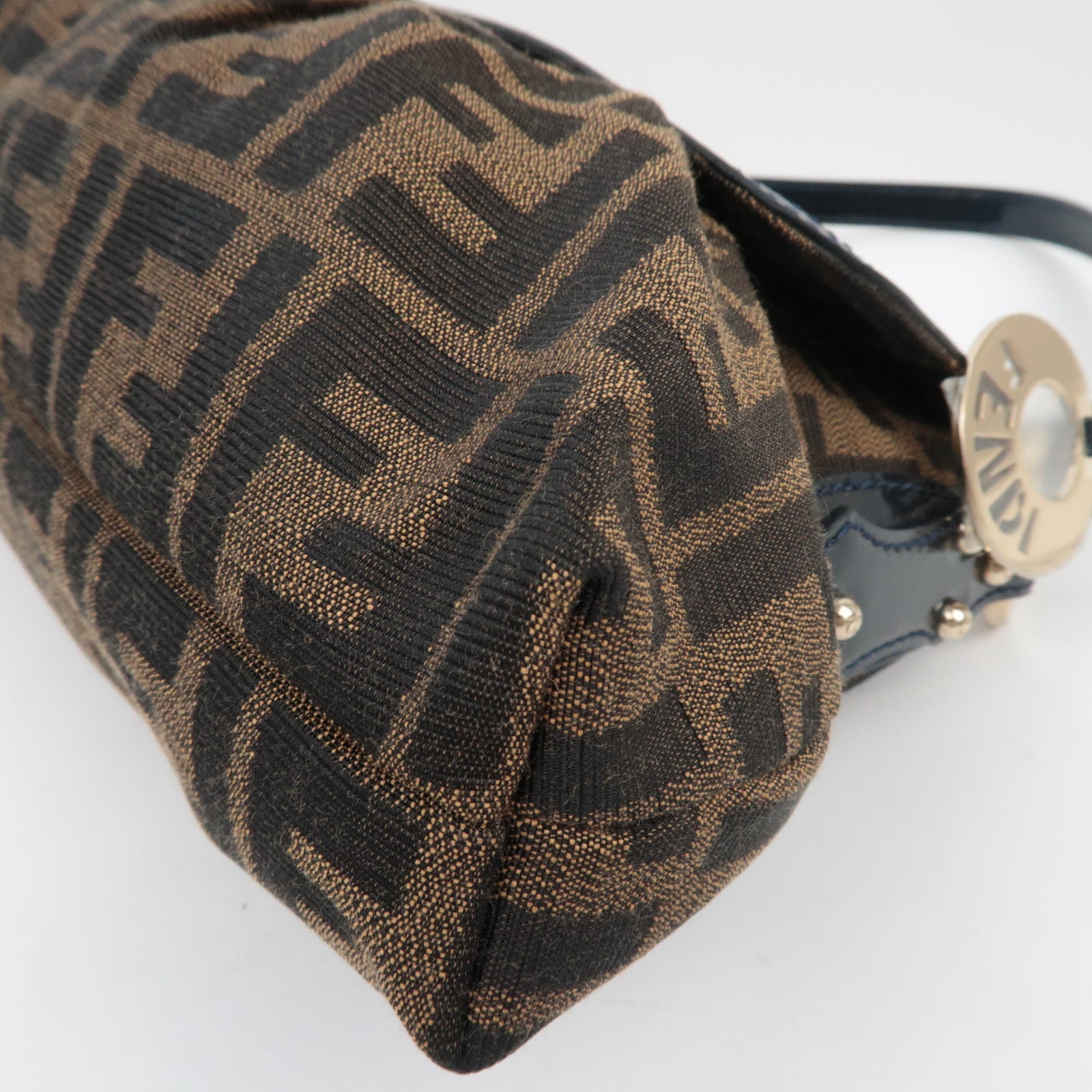 FENDI Zucca Canvas Leather Patent Schoudertas 8BR445 *Stofzak, Charm 