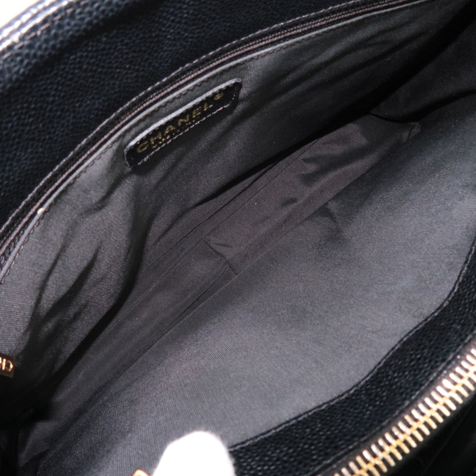 CHANEL Caviar Skin GST Chain Tote Bag Zwart Goud HDW A50995/8201624 