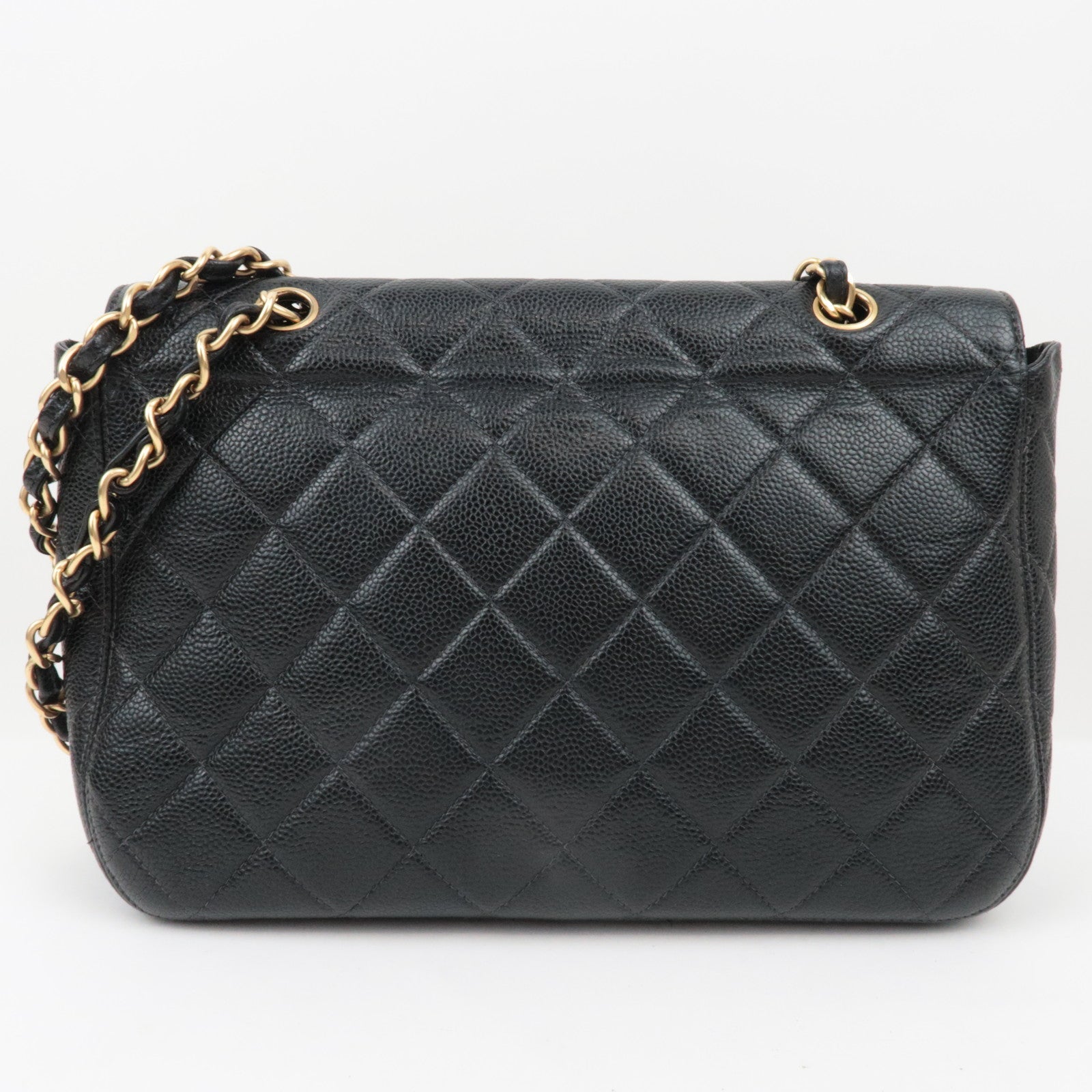 CHANEL Matelasse Caviar Skin Big Coco Chain Bag Black